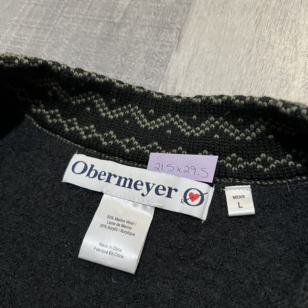 Obermeyer Obermeyer Merino Wool Black/Green Elbow Patched Ski Sweater Size US L / EU 52-54 / 3 - 5 Thumbnail