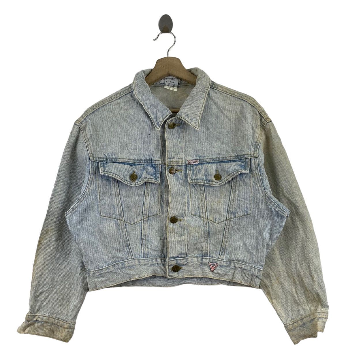 Georges Marciano × Guess × Vintage Vintage 80s GEORGES MARCIANO GUESS Motorcycle Crop Top Denim Size S / US 4 / IT 40 - 1 Thumbnail