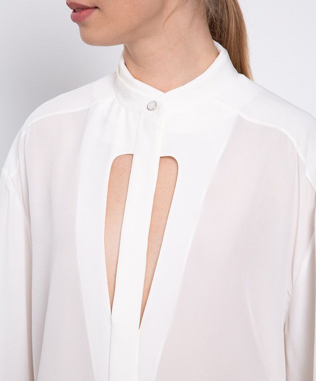 Givenchy o1y0925 Silk Shirt in White Size XS / US 0-2 / IT 36-38 - 5 Thumbnail