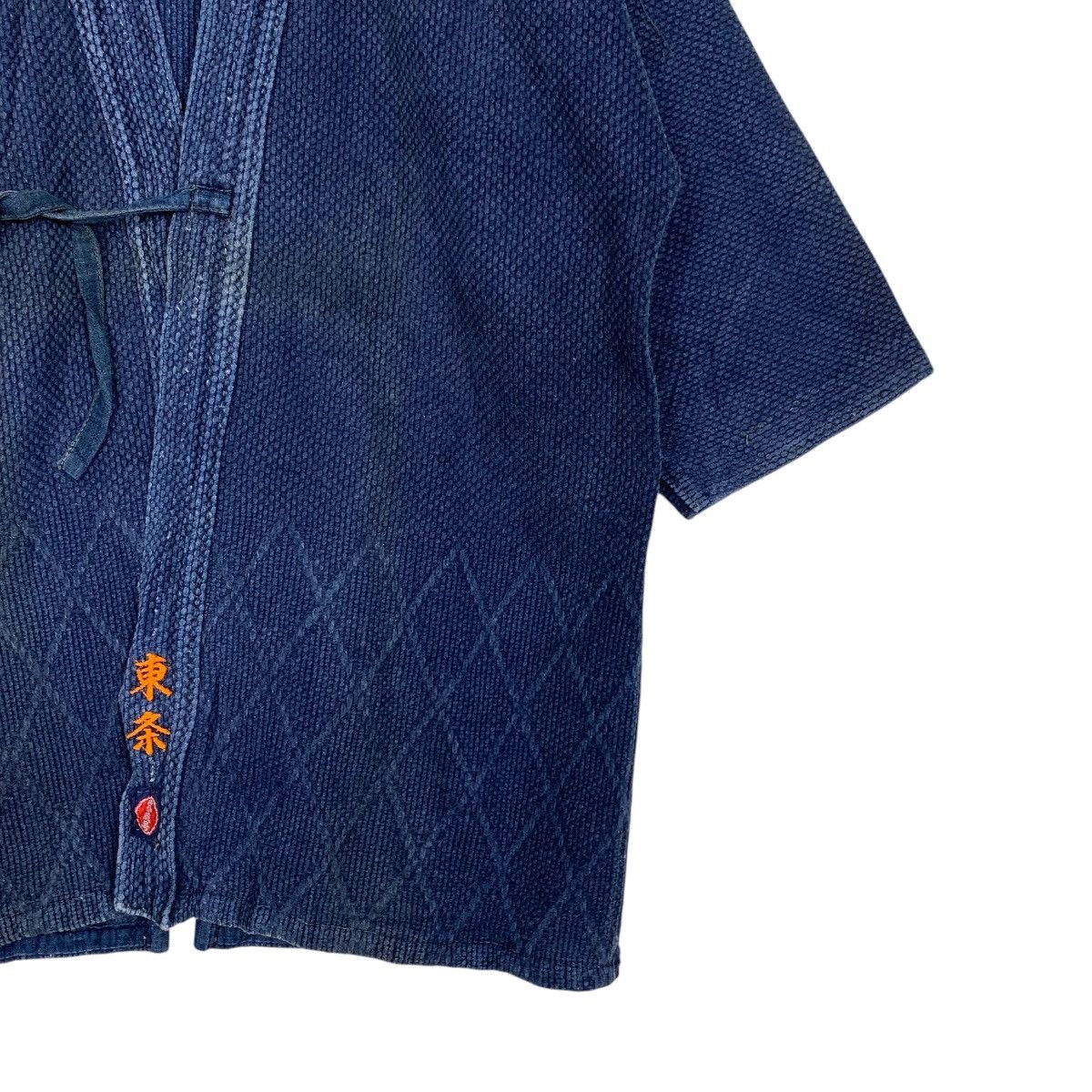Vintage 90's Blue Indigo Sashiko Thick Weave Kimono Jacket 2767-C125 Size US M / EU 48-50 / 2 - 6 Thumbnail