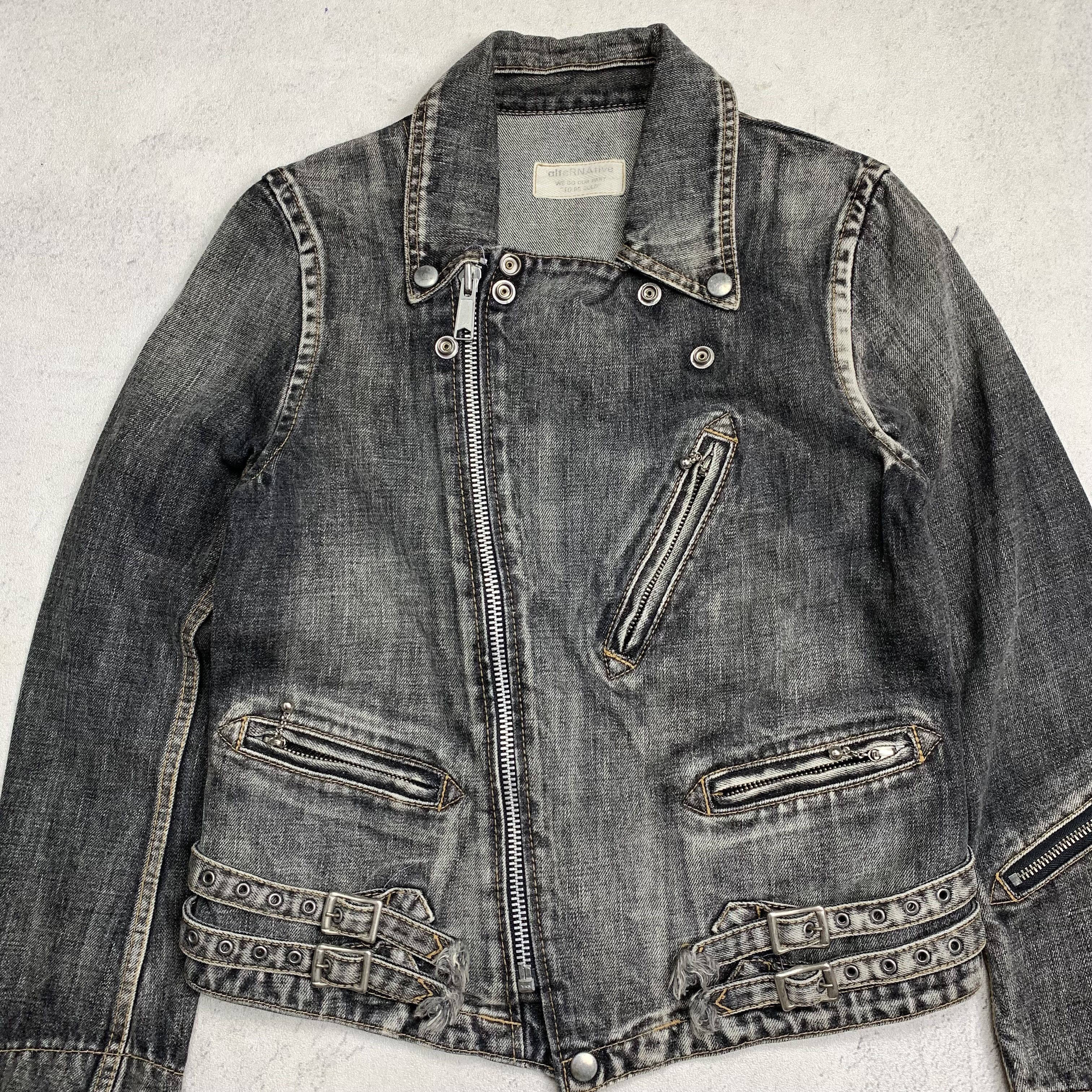 Japanese Brand RNA Alternative Biker Punk Denim Jacket Ramones Size M / US 6-8 / IT 42-44 - 5 Thumbnail