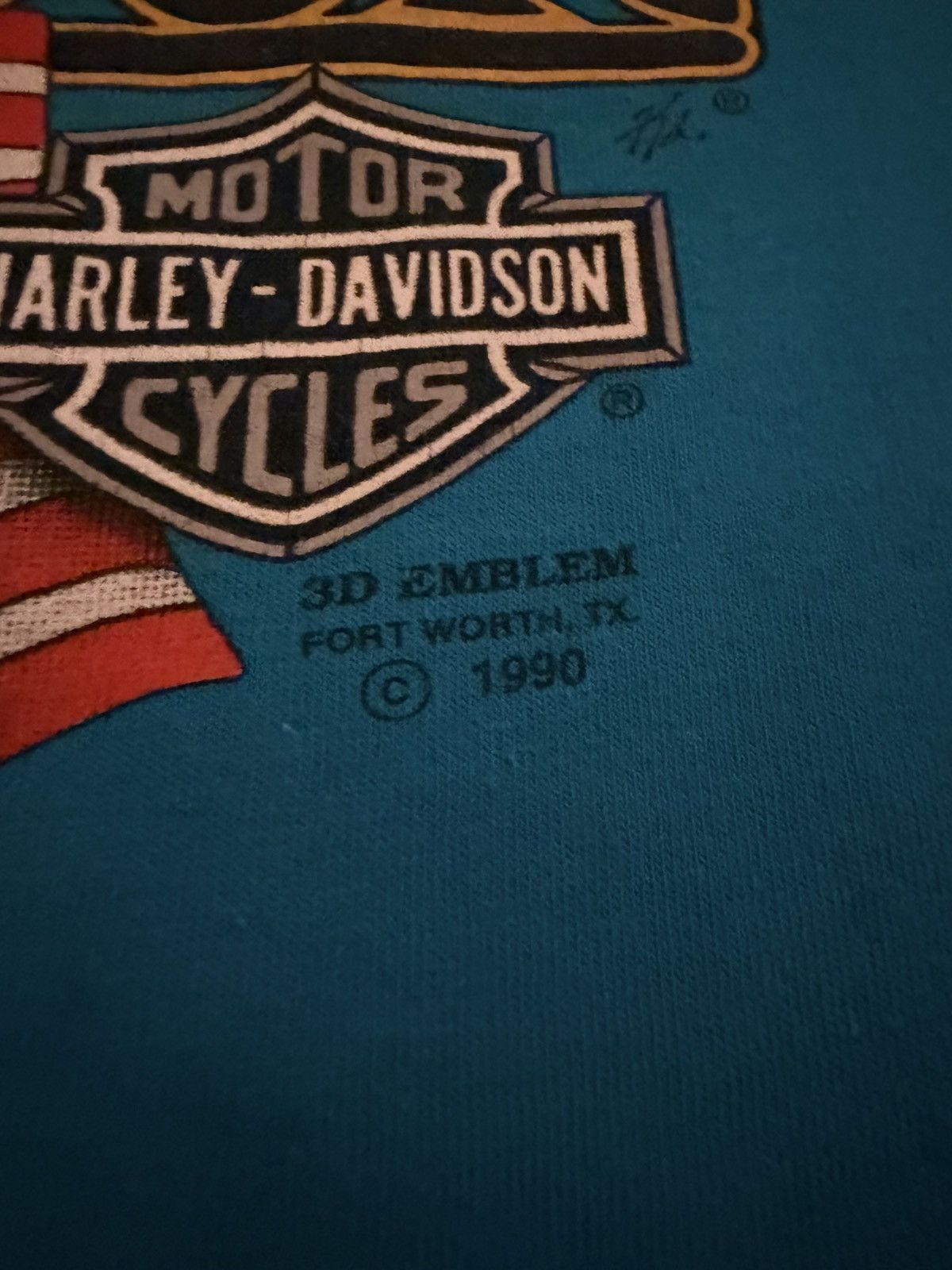 Harley Davidson 3d emblem early 90s Harley davidson Size US XL / EU 56 / 4 - 2 Thumbnail