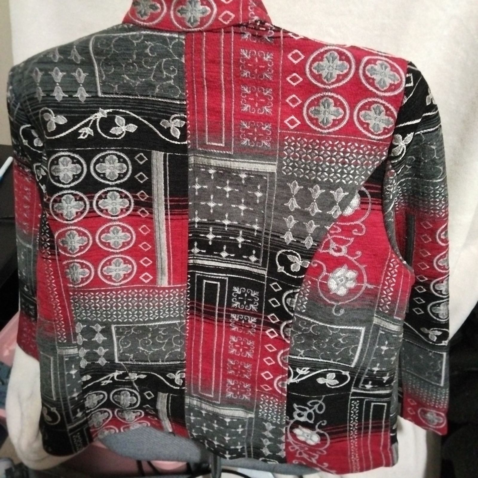 Other Vintage 90s Christopher & Banks Women Jacket XL Red Black Size XL / US 12-14 / IT 48-50 - 7 Thumbnail