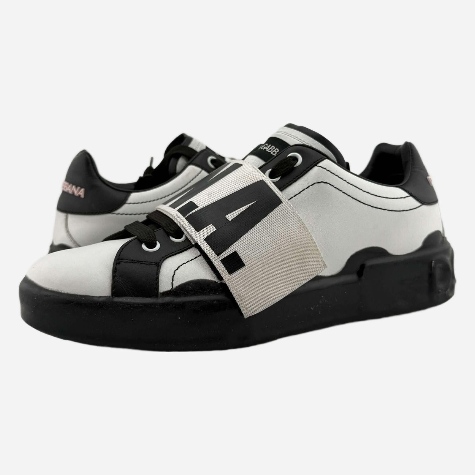 Dolce & Gabbana Dolce & Gabbana White and Black Sneakers 7UK Used with Box Size US 8 / EU 41 - 1 Thumbnail