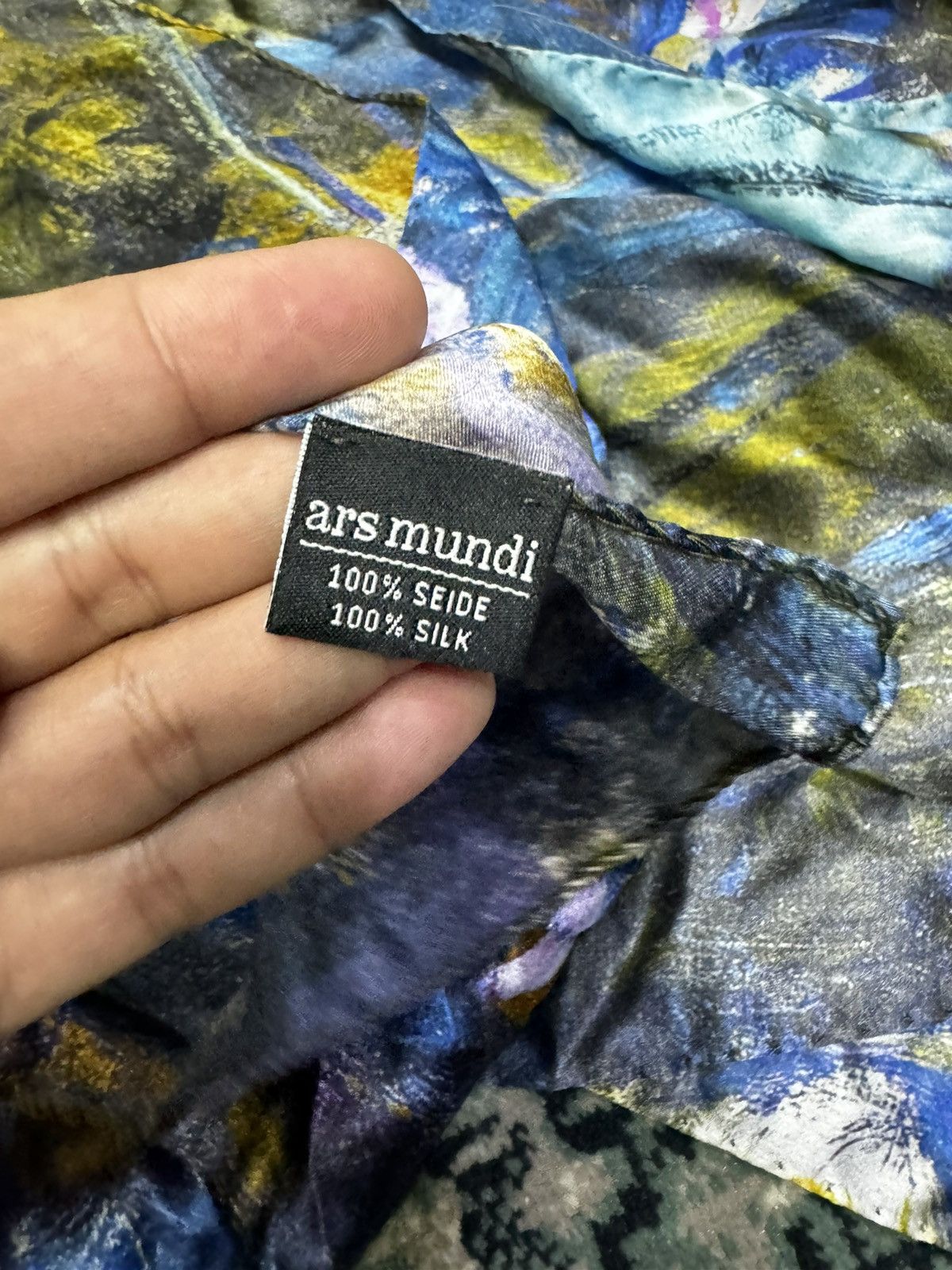 Monet × Vintage ARS MUNDI MONET 'WATER LILIES' SILK SCARF Size ONE SIZE - 5 Thumbnail