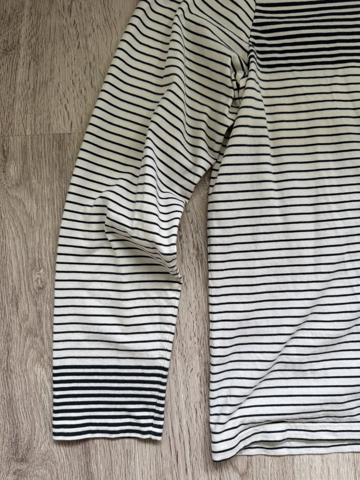 Mr P. Mr P Striped Long Sleeve T-Shirt XL White Blue MR PORTER Size US XL / EU 56 / 4 - 2 Thumbnail