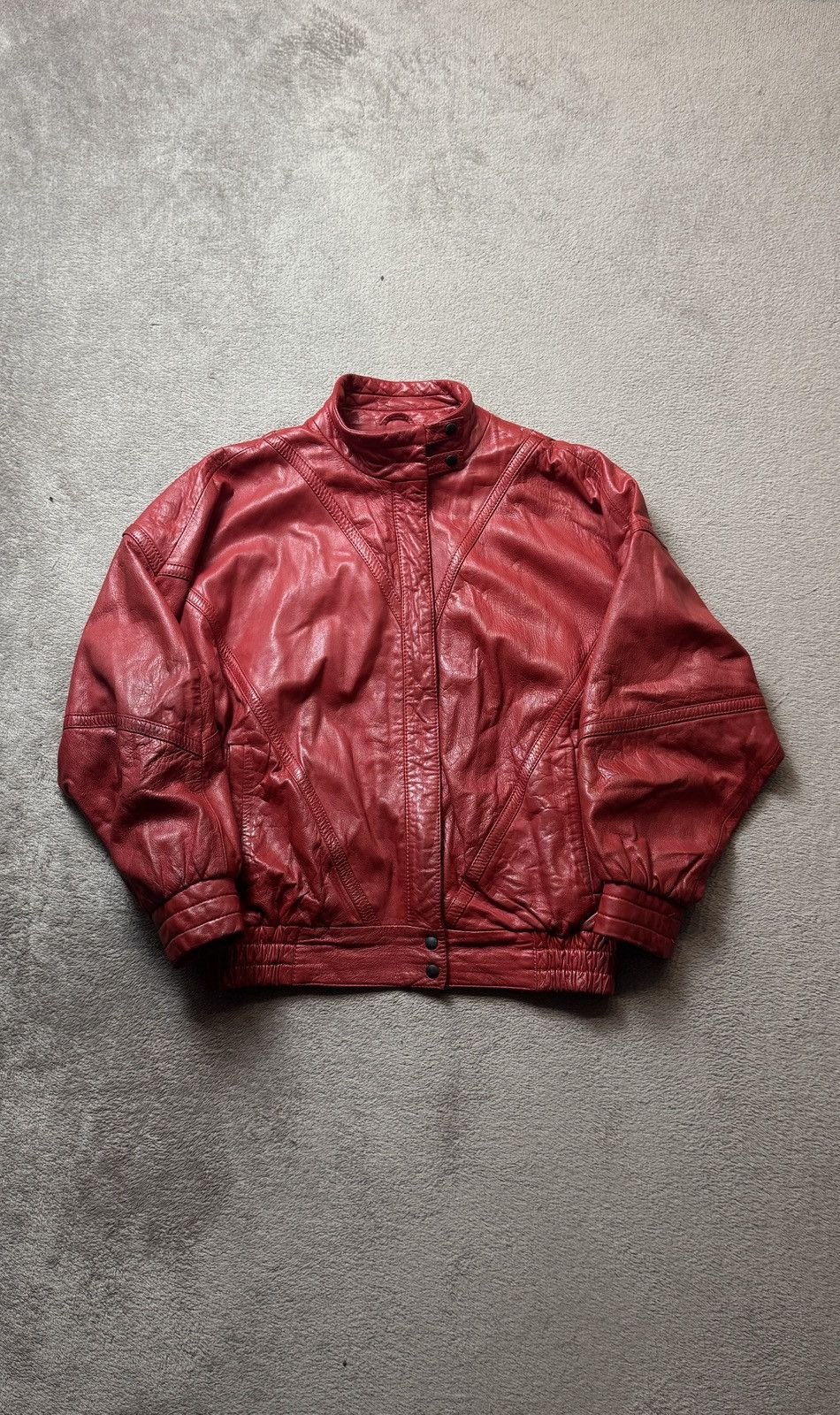Genuine Leather 90s Vintage Oversized Leather Bomber Jacket balenciaga gucci Size S / US 4 / IT 40 - 1 Thumbnail