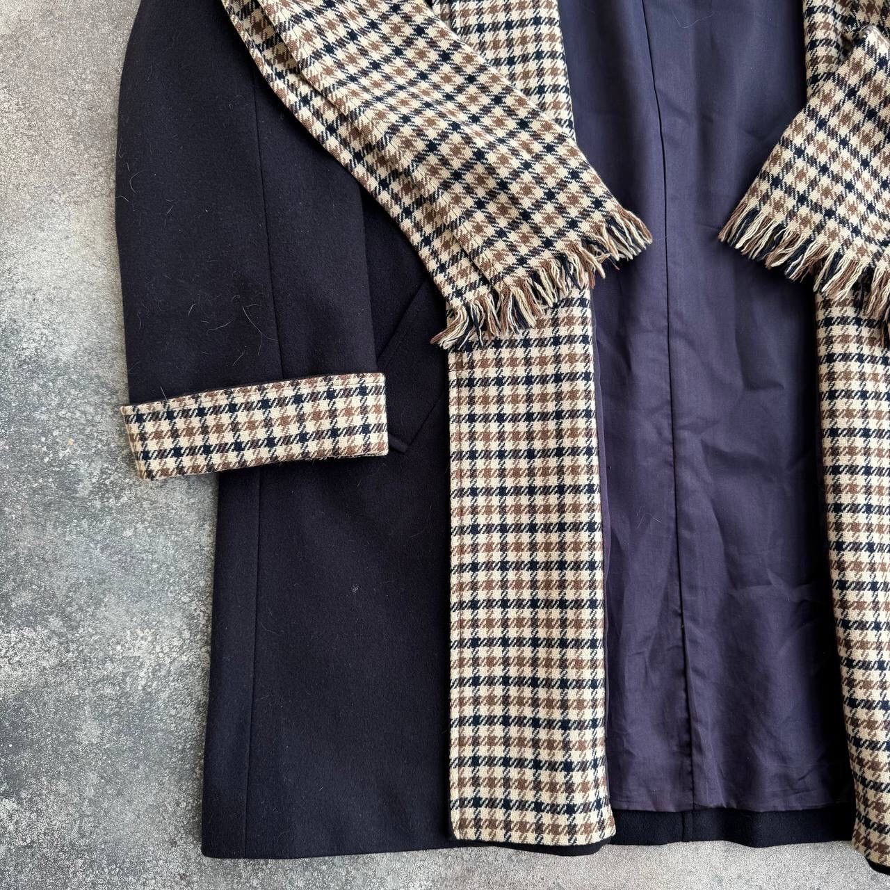 Aquascutum × Vintage 80s Aquascutum Limited Vintage Navy Wool Trench Coat Size L / US 10 / IT 46 - 10 Thumbnail