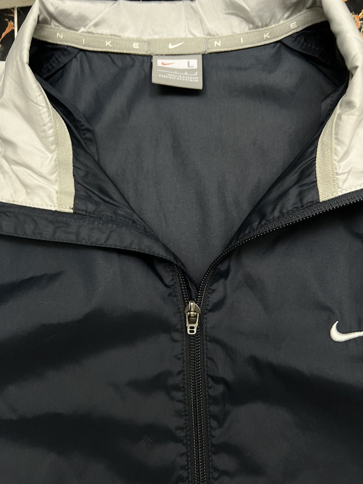 Nike × Vintage 90's NIKE RARE Y2K SWOOSH BACK LOGO TRACK RETRO JACKET Size US L / EU 52-54 / 3 - 5 Thumbnail