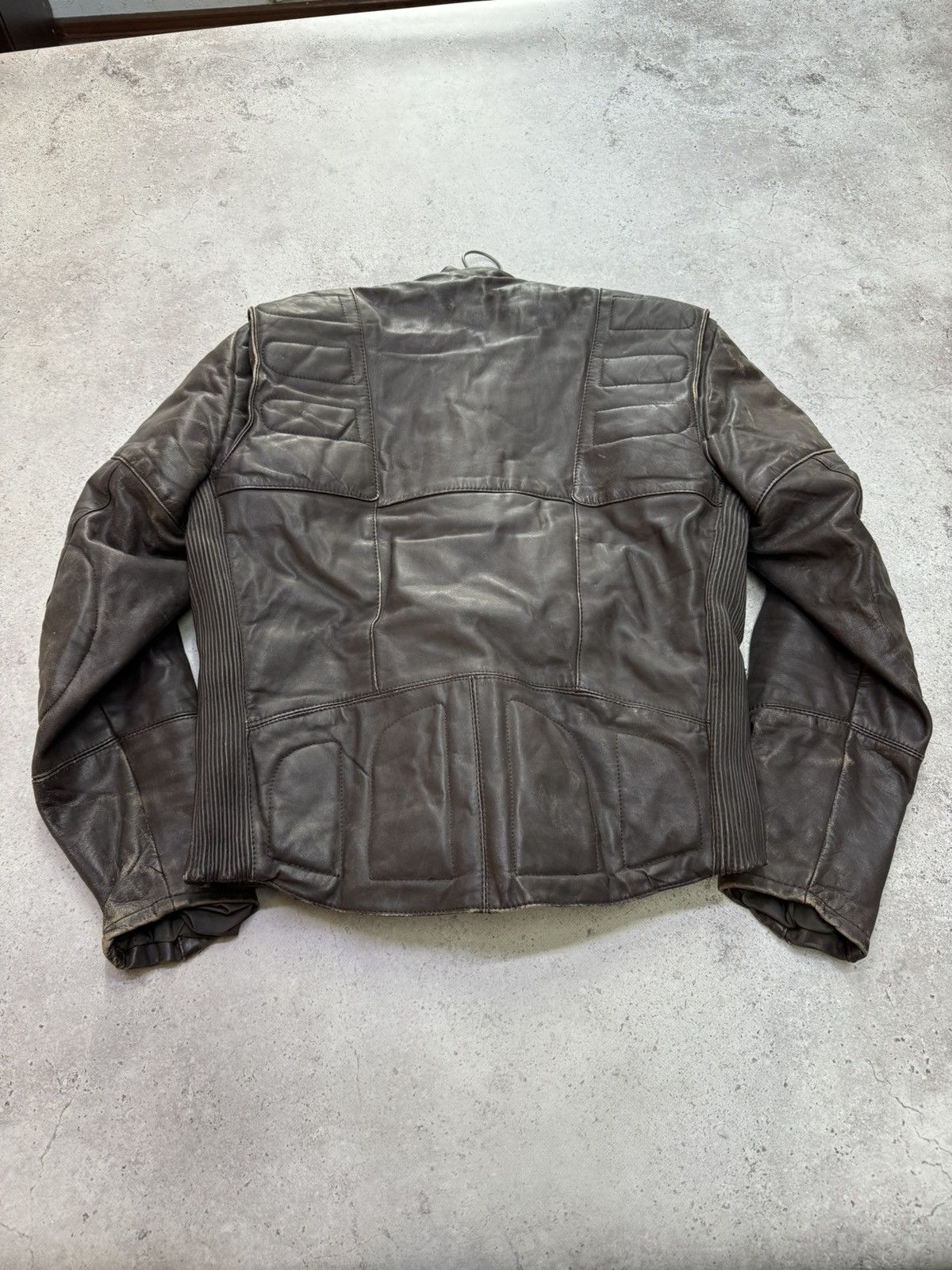 Japanese Brand Vintage 90s Stone Leather Multi-Zip Racing Jacket Size US M / EU 48-50 / 2 - 3 Thumbnail