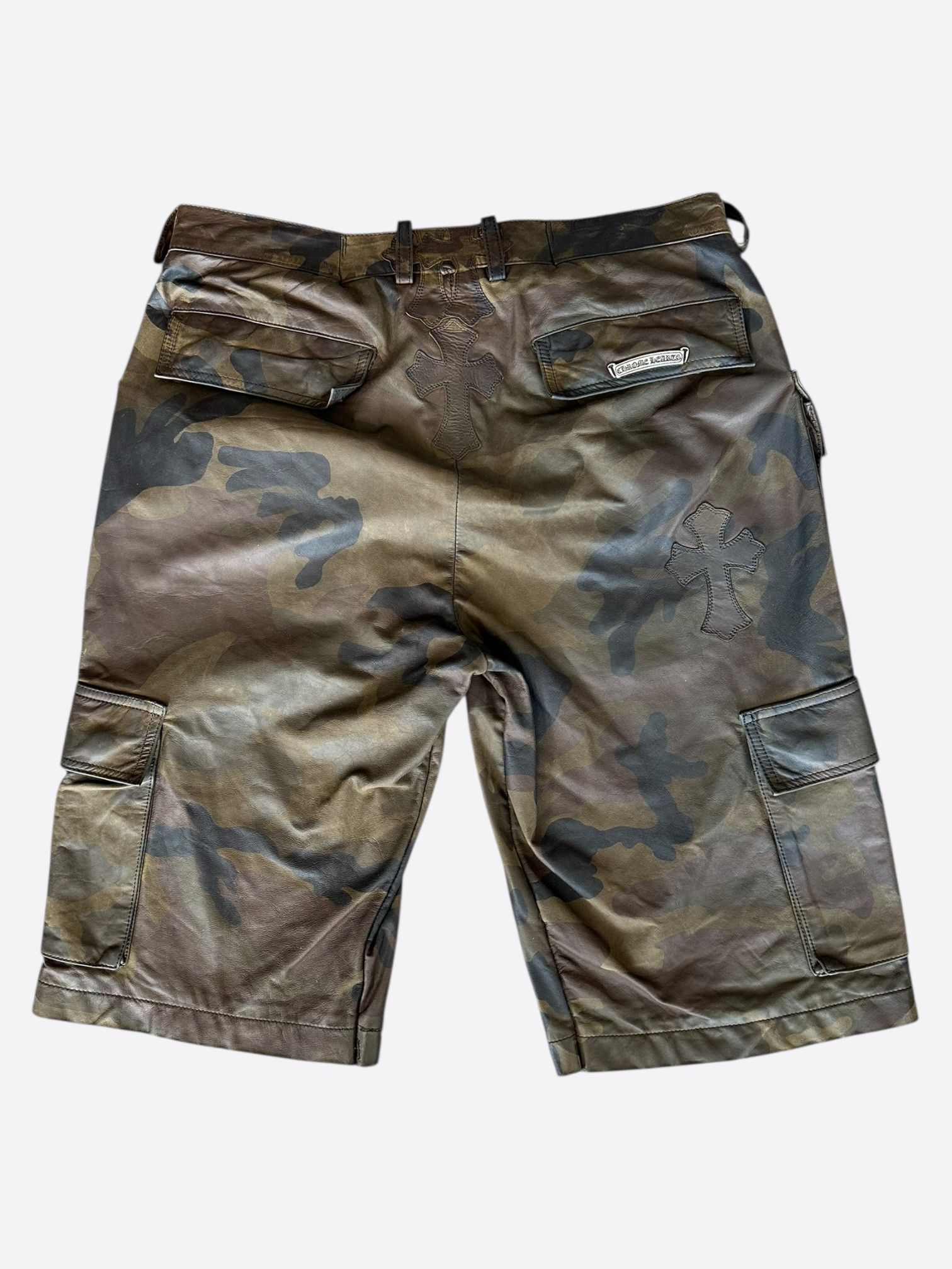 Chrome Hearts Chrome Hearts Camouflage Leather Cross Patch Cargo Shorts Size US 31 - 2 Thumbnail