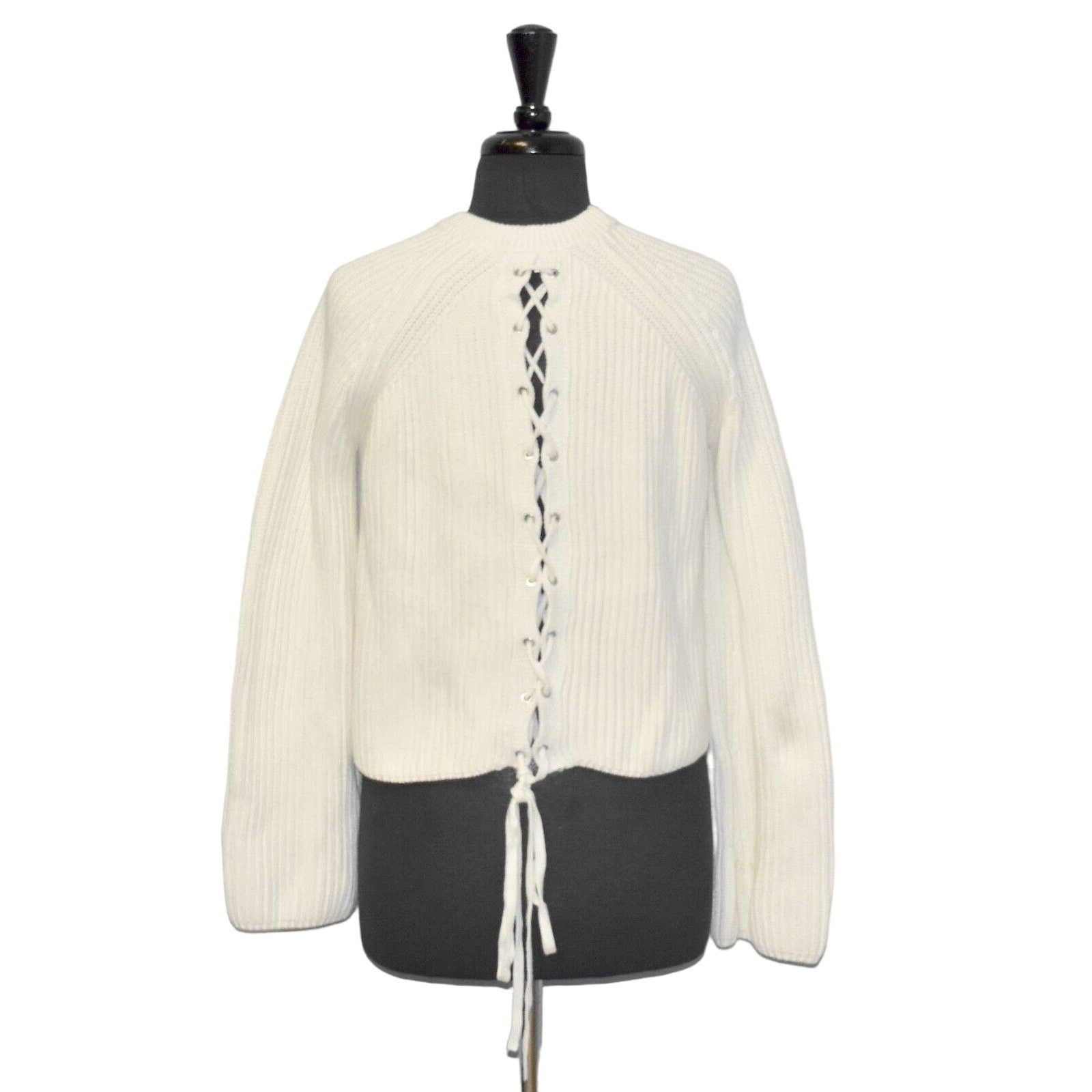Alexander McQueen B5 NEW MCQ BY ALEXANDER MCQUEEN Cotton Ivory Sweaterz S $490 Size S / US 4 / IT 40 - 3 Thumbnail