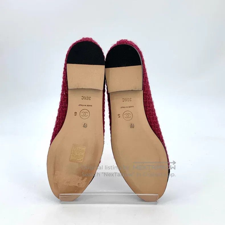Chanel Chanel Pink bow woven casual single shoes ballet shoes Size US 6 / IT 36 - 5 Thumbnail