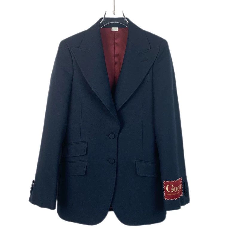 Gucci Gucci Dark blue logo embroidered lapel suit 2502-Nextarrow Size 36R - 1 Thumbnail