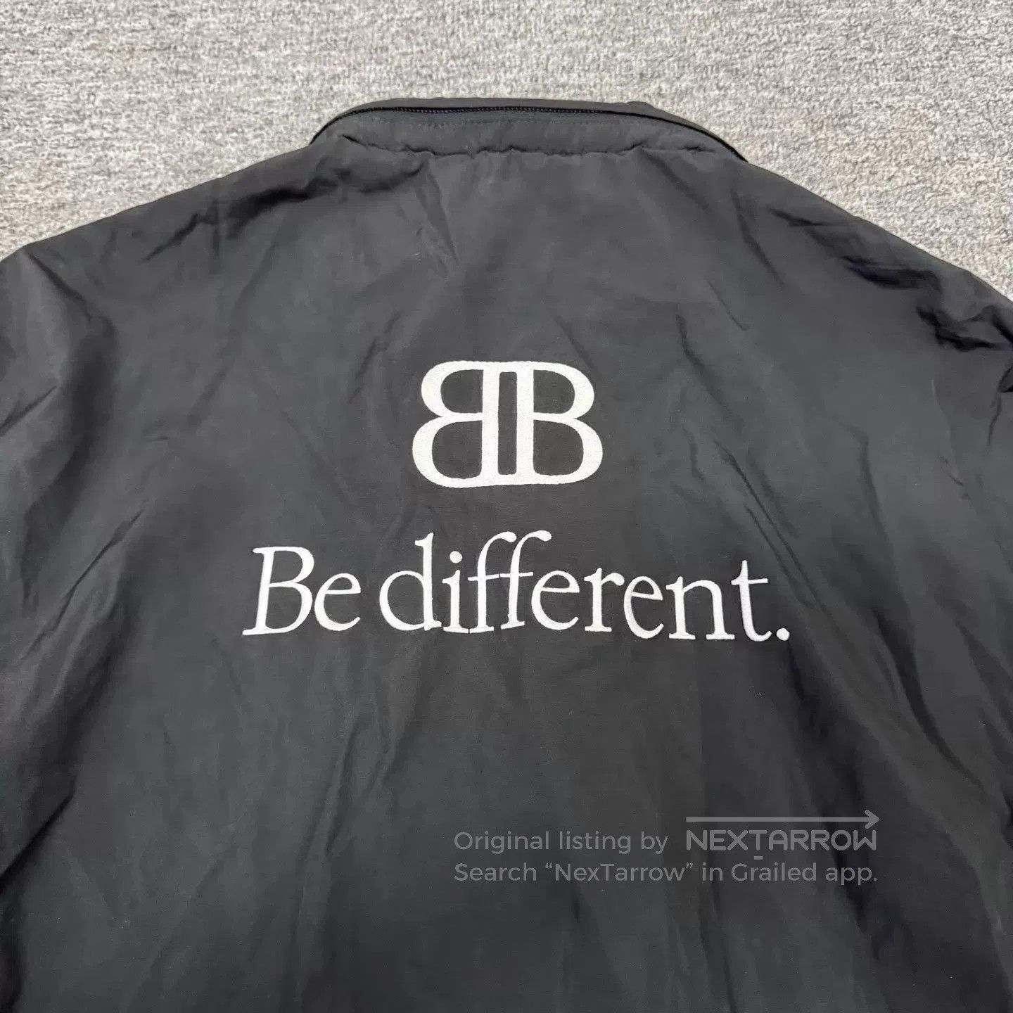 Balenciaga Black Light Jacket with 'Be Different' Back Print. Size US XS / EU 42 / 0 - 3 Thumbnail