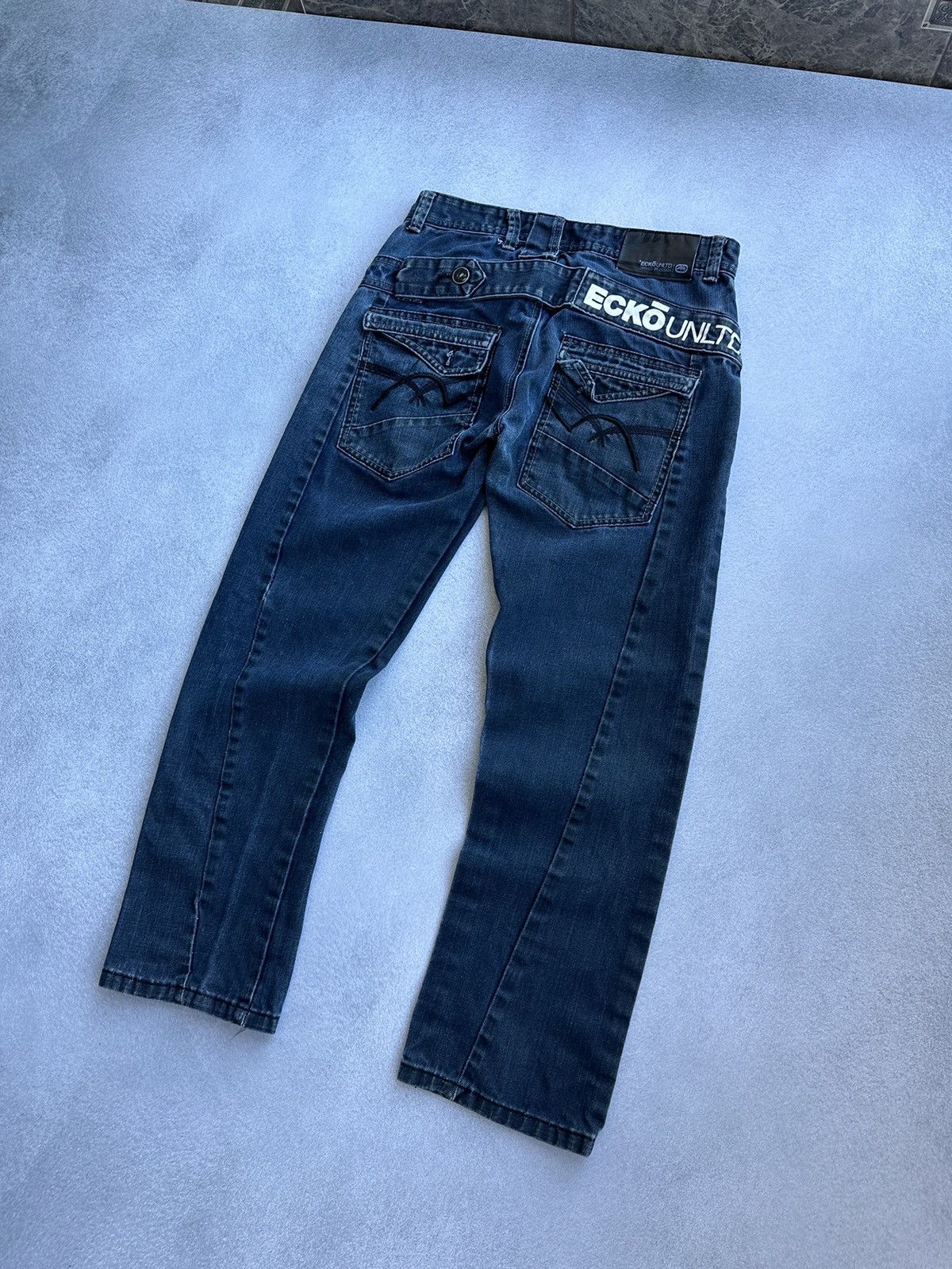 Ecko Unltd. × Vintage Vintage ECKo Unltd Buckle Back Japanese Jeans Size US 29 - 2 Thumbnail