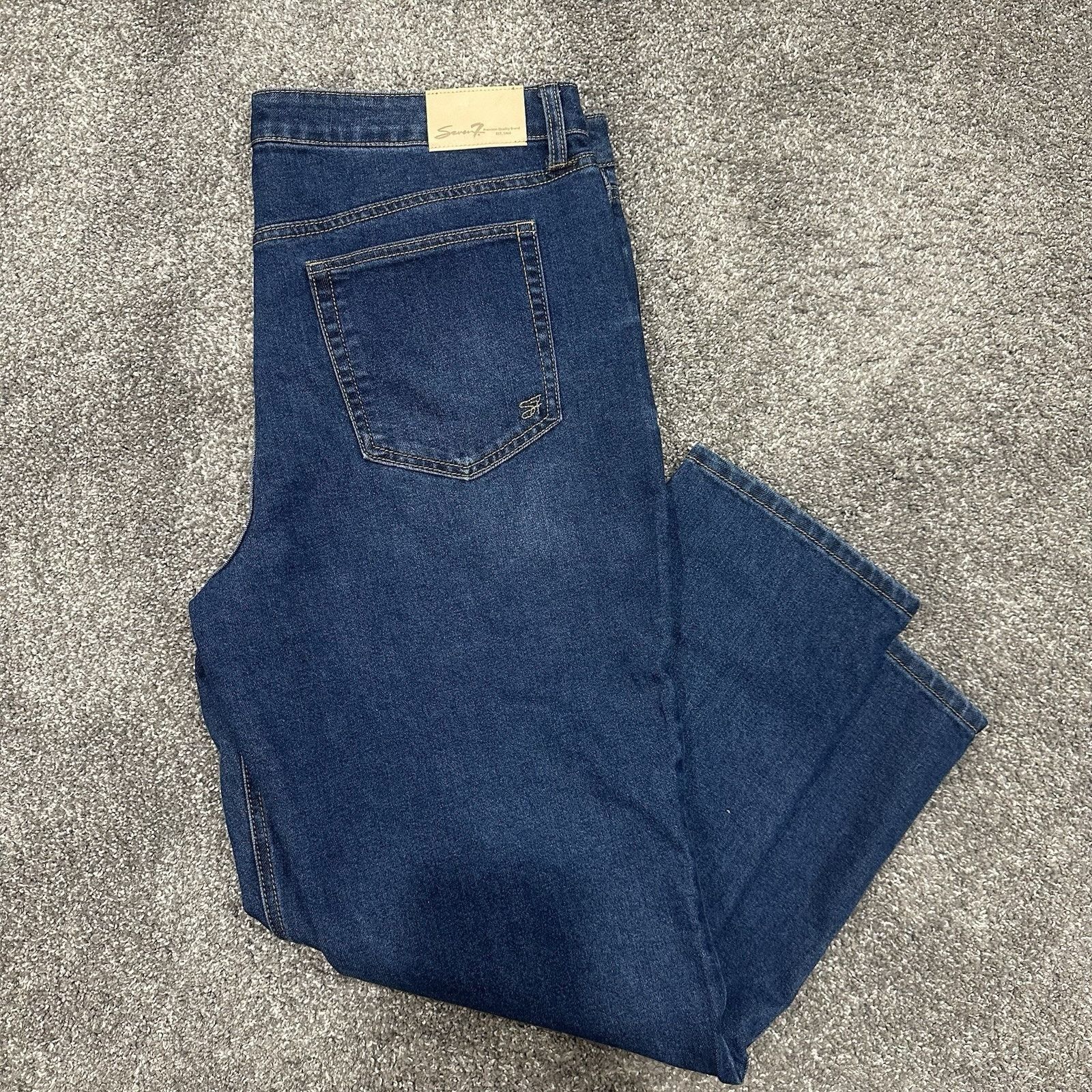 Seven 7 Seven7 The Straight Jeans Womens Size 16 Blue Denim Y2K Size 40" / US 18 - 1 Thumbnail