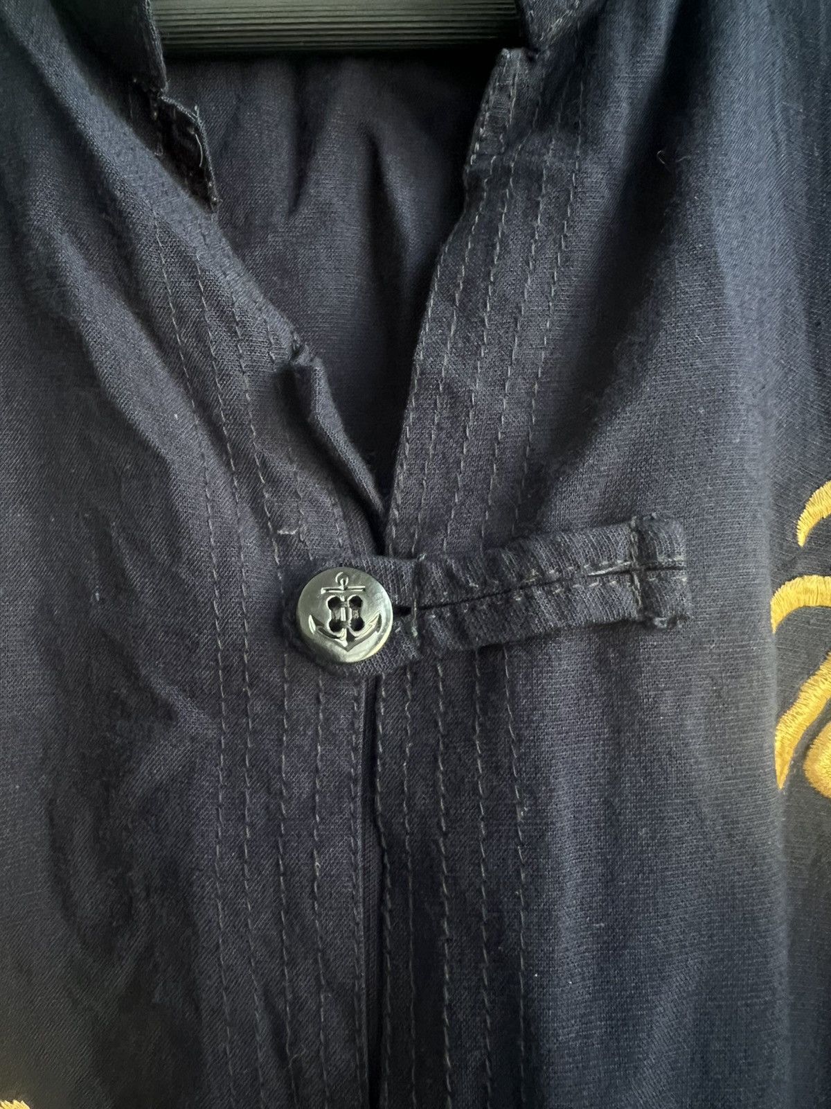 Comme des Garcons Homme Deux Vintage 50s/60s 🐉 Embroidery Mandarin Collar B/D Rayon Shirt Size US L / EU 52-54 / 3 - 7 Thumbnail