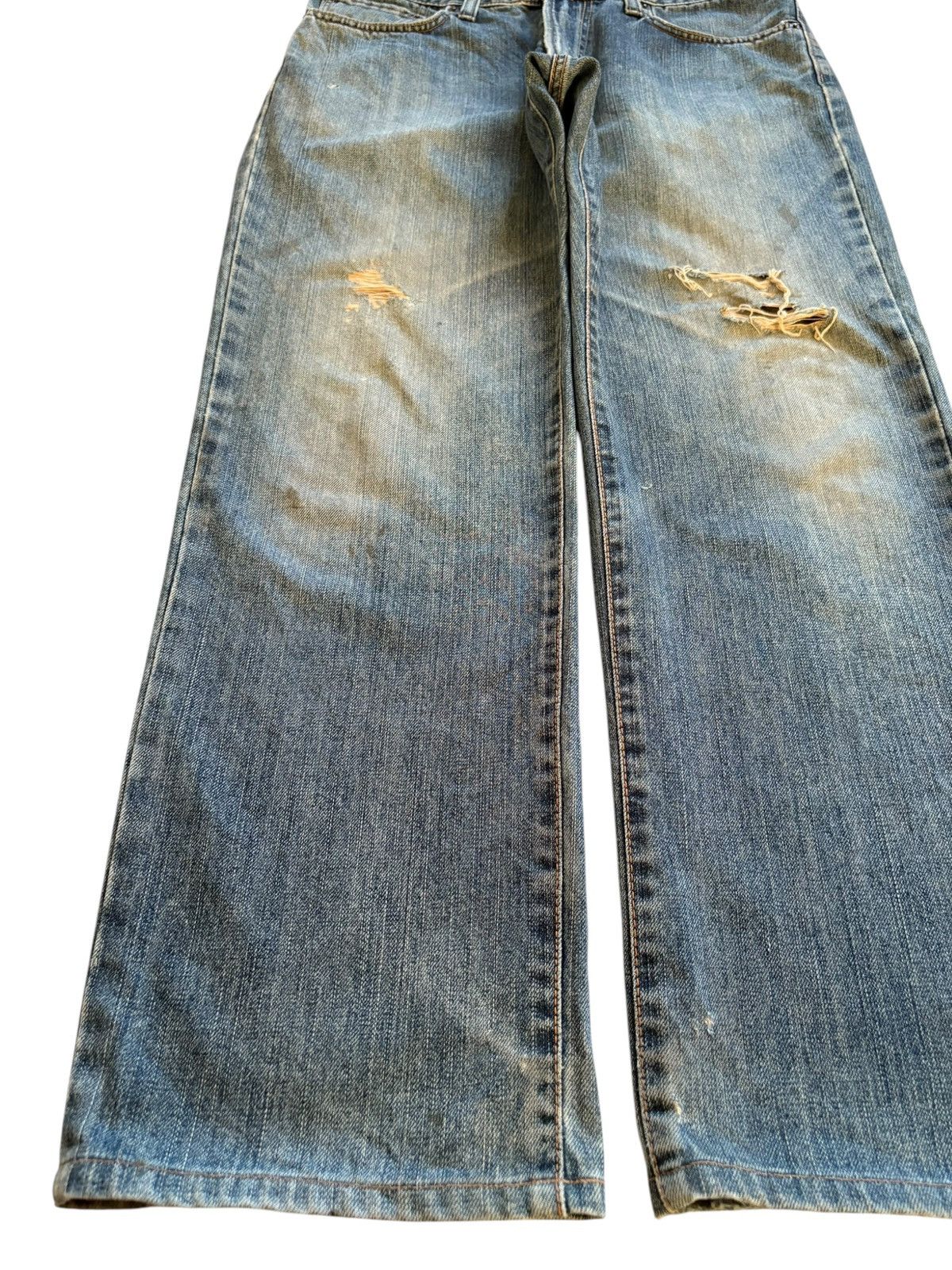 Edwin Vintage Edwin 404 Rusty Mud Wash Ripped Baggy Jeans Size US 34 / EU 50 - 6 Thumbnail