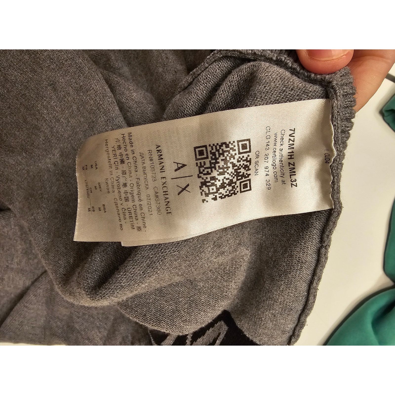Armani Exchange Armani Exchange Gray Logo Knit Sweater | Classic Crewneck Size M / US 6-8 / IT 42-44 - 3 Thumbnail