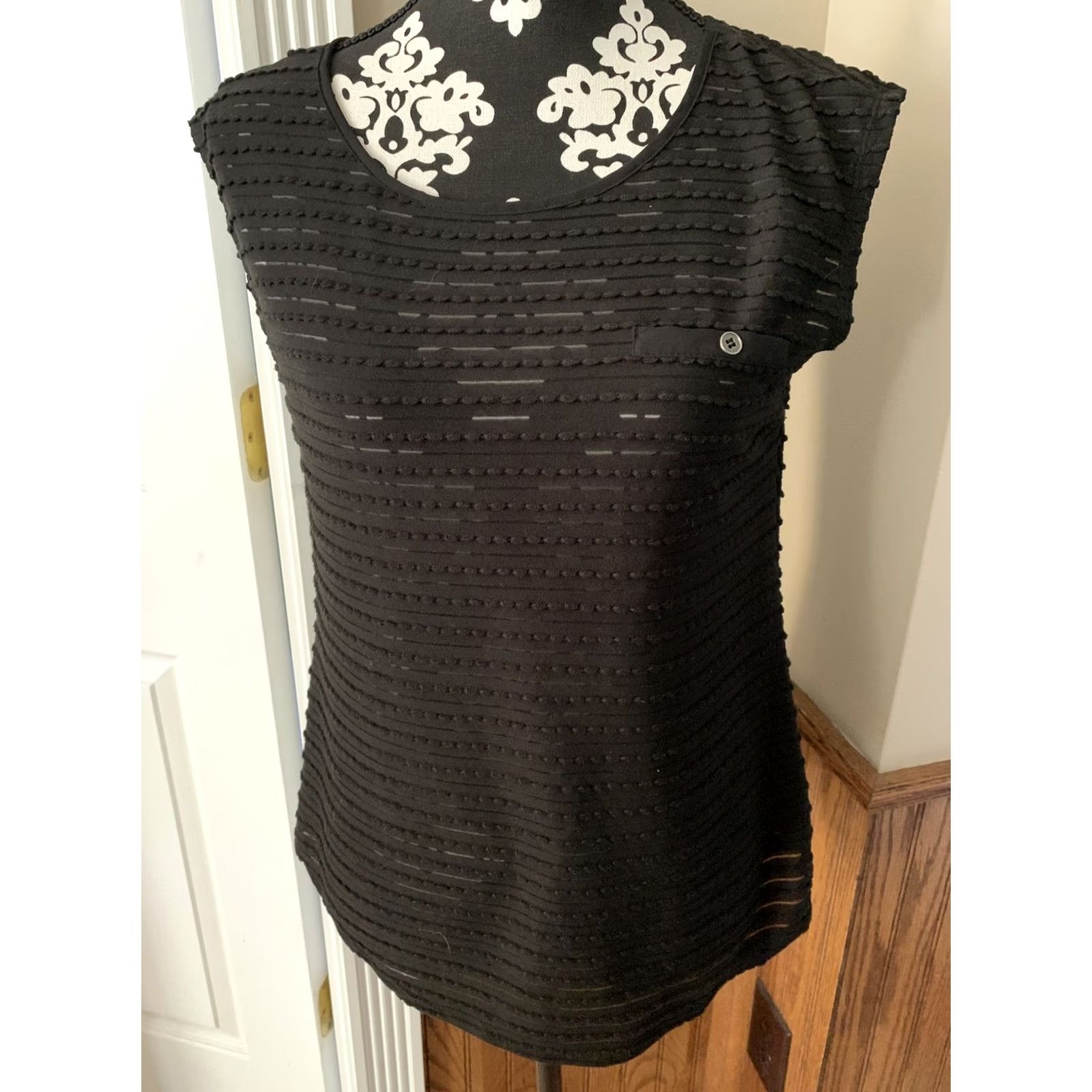 Vintage Maurices Blouse Sleeveless Black Sheer Top Womens Sz S Office/Work #820 Size S / US 4 / IT 40 - 2 Thumbnail