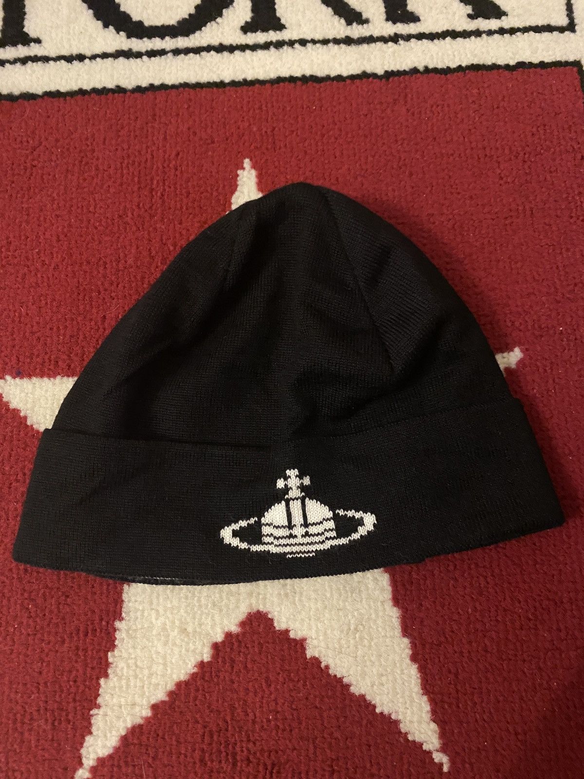 image of Vivienne Westwood Black Beanie Orb, Men's