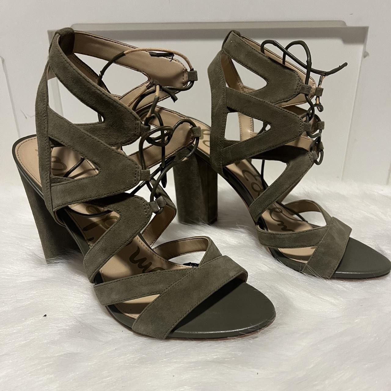 Sam Edelman Green Suede Lace-up Heels Size US 8.5 / IT 38.5 - 1 Thumbnail