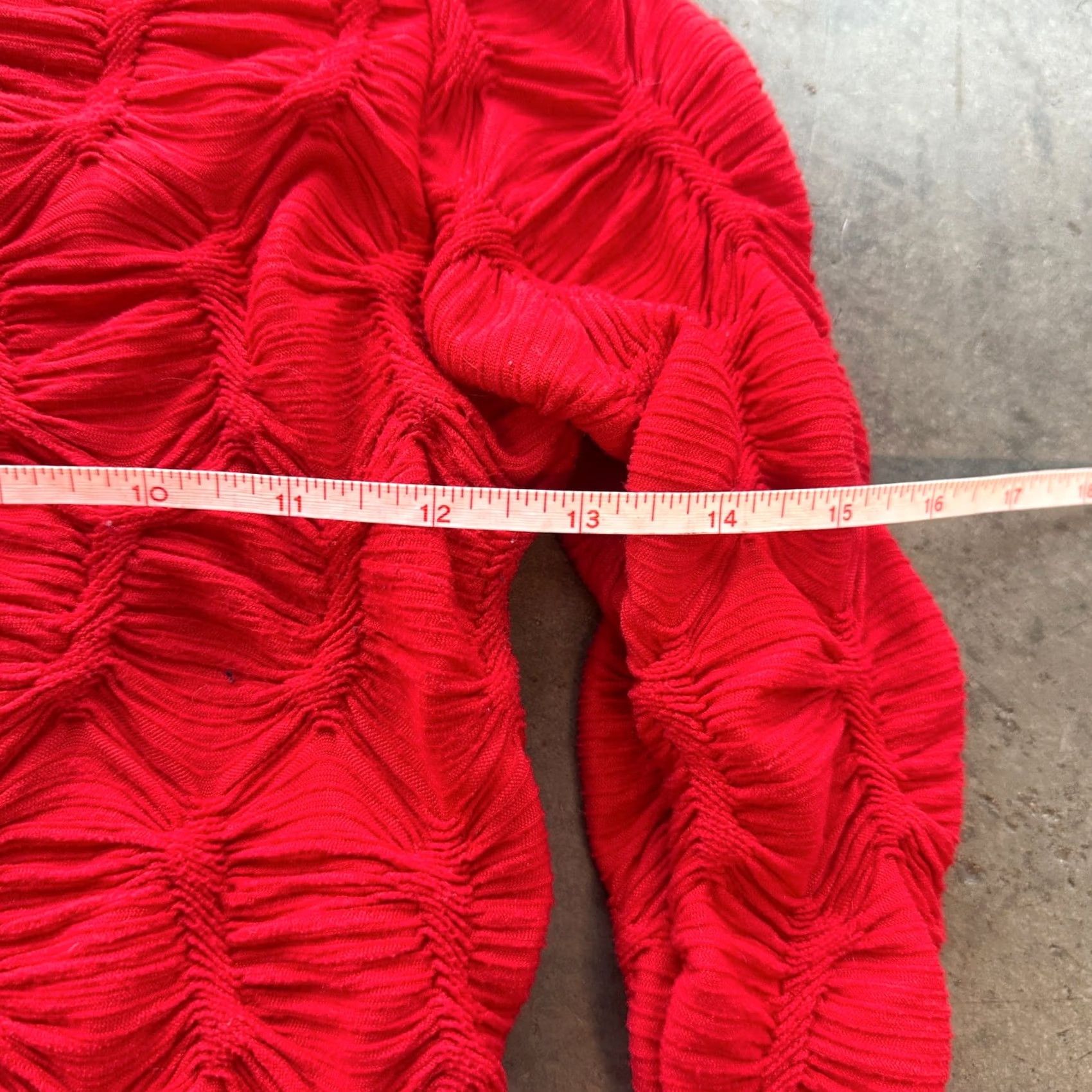 Vintage VINTAGE Y2k Bubble Red Tight Knit Textured Double Lined Longsleeve Womens Medium Blouse Size M / US 6-8 / IT 42-44 - 5 Thumbnail