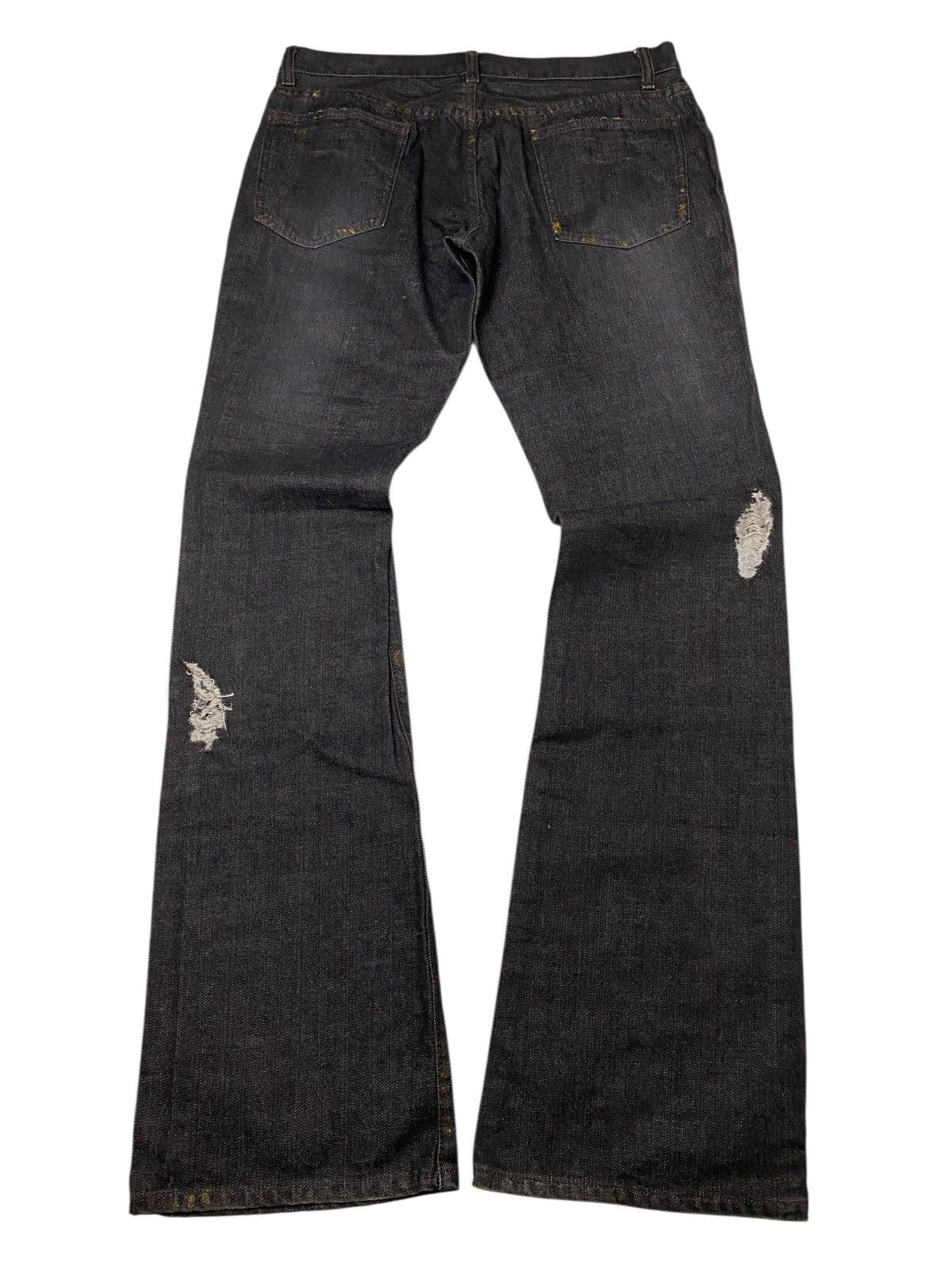 If Six Was Nine 2000's Schlussel Distressed Waxed Gold Flared Jeans Size US 31 - 5 Thumbnail