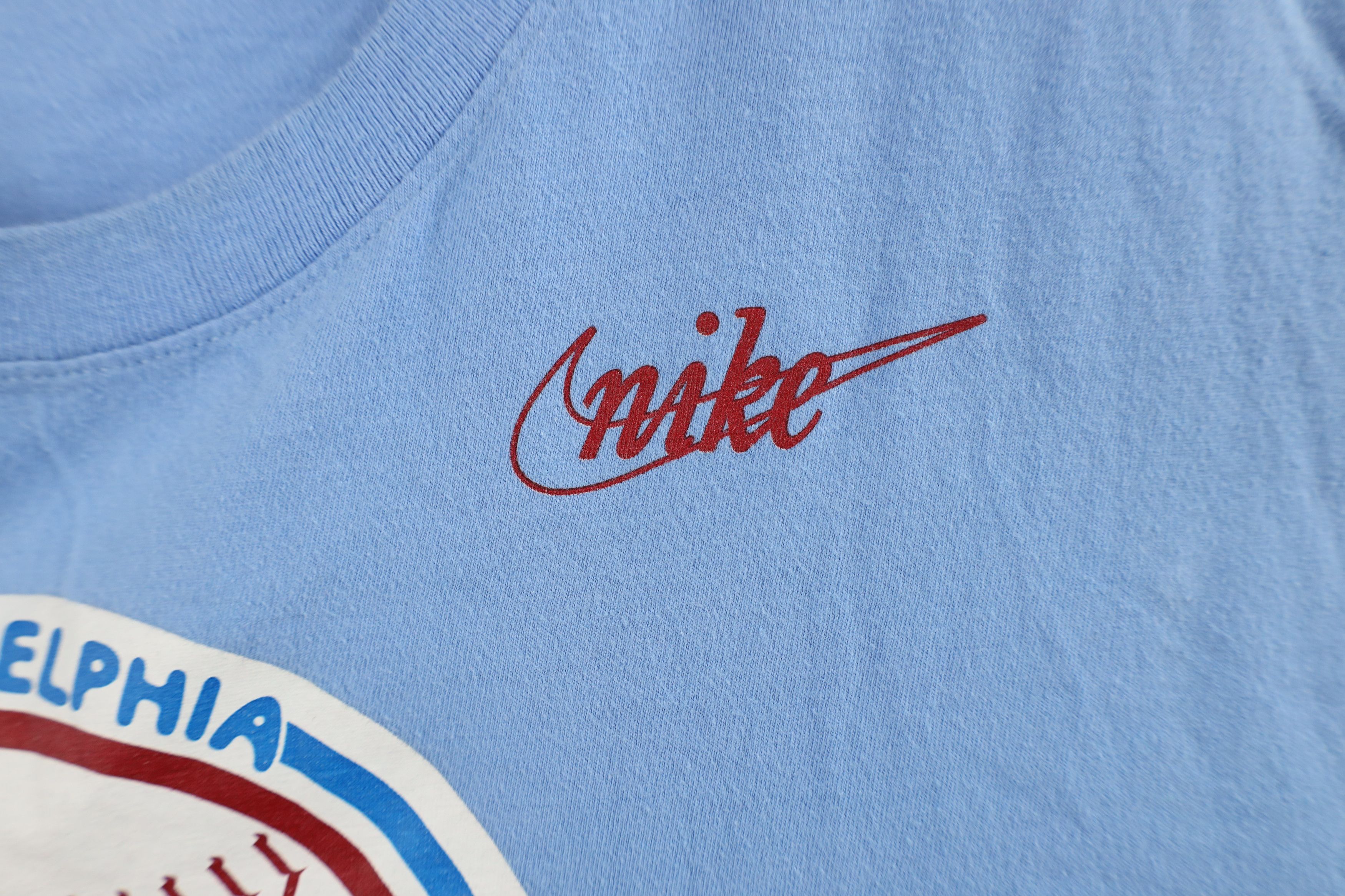 Nike × Vintage Retro Nike Spell Philadelphia Phillies Baseball T-Shirt Blue Size US XL / EU 56 / 4 - 4 Thumbnail