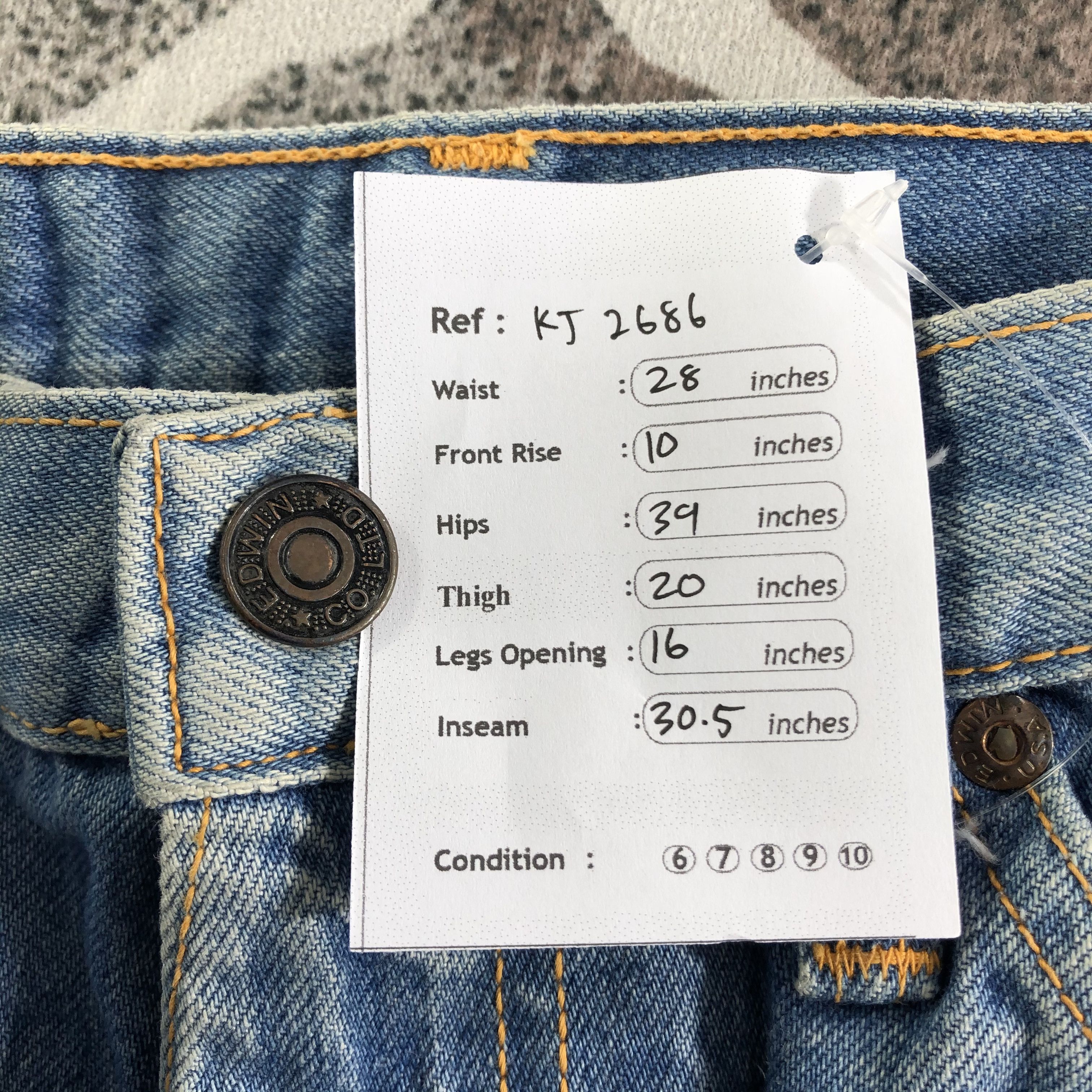Edwin Vintage Edwin Jeans Medium BLue Denim KJ2686 Size US 28 / EU 44 - 9 Thumbnail