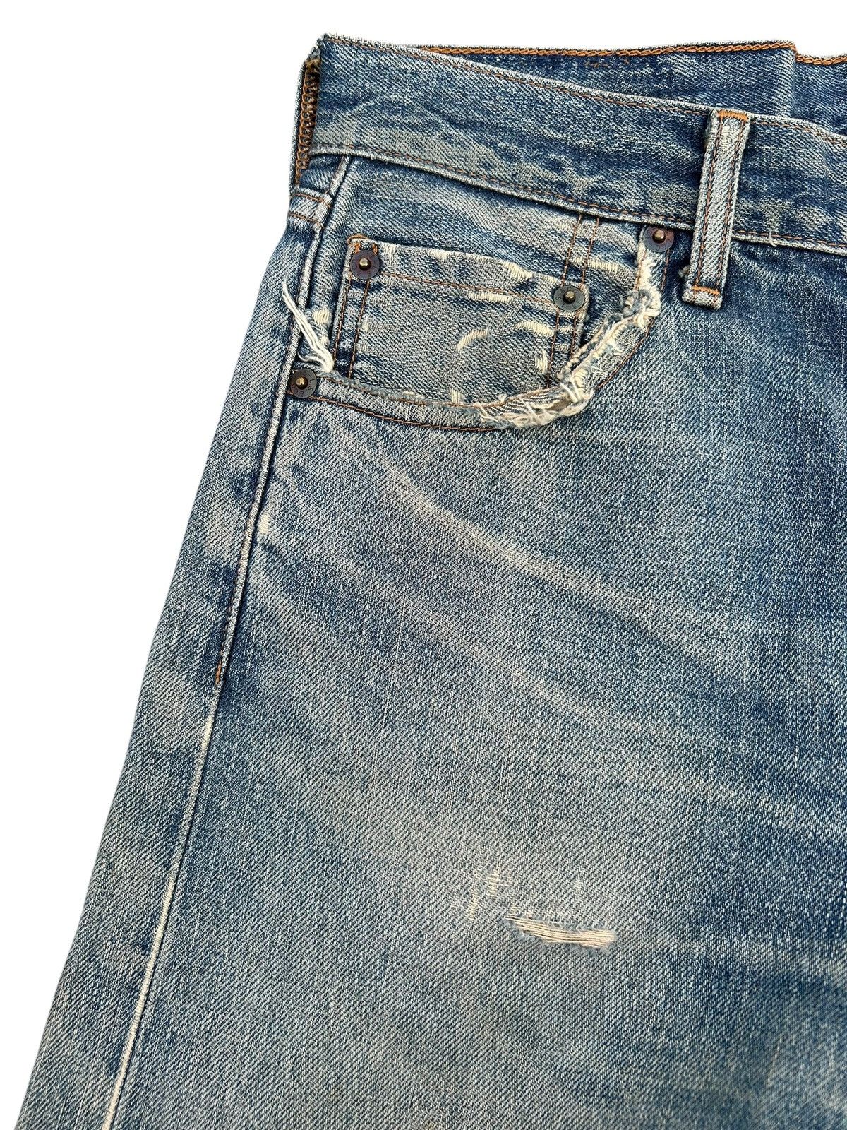 Kapital Thrashed Vintage Levis big E Selvedge Denim Jeans Size US 30 / EU 46 - 5 Thumbnail