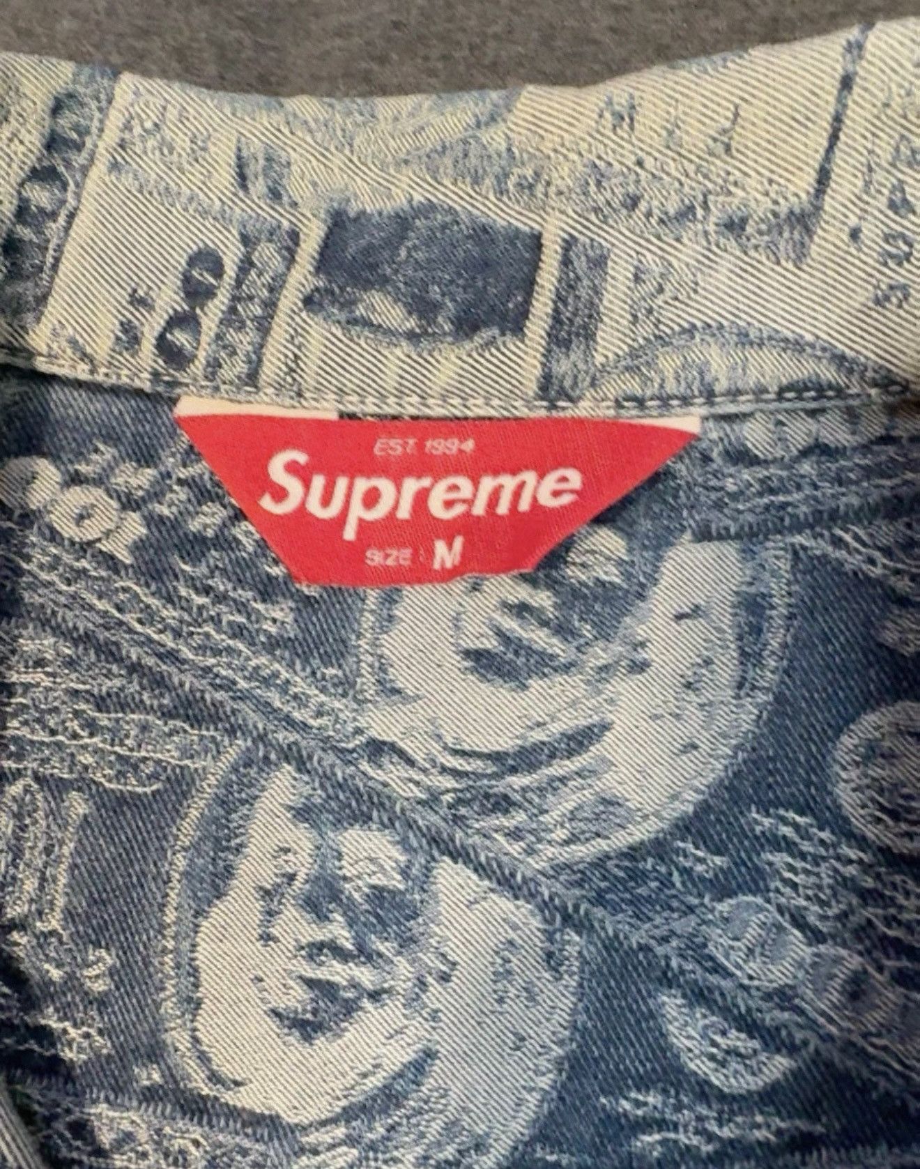 Supreme Supreme 100 dollars bill trucker denim Jacket Size US M / EU 48-50 / 2 - 4 Thumbnail