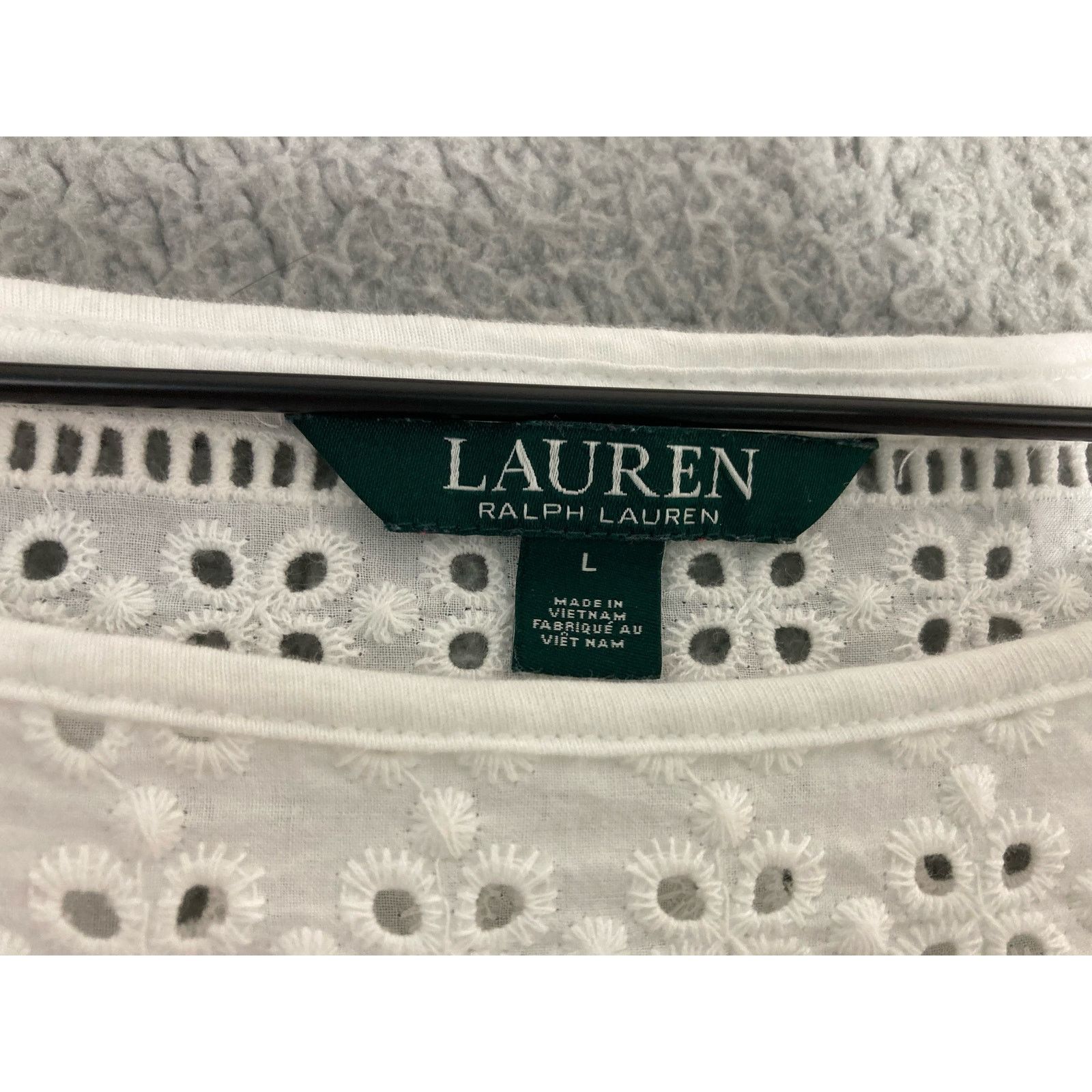 Lauren Ralph Lauren Lauren Ralph Lauren White Eyelet Lace Shift Dress L Short Size L / US 10 / IT 46 - 2 Thumbnail