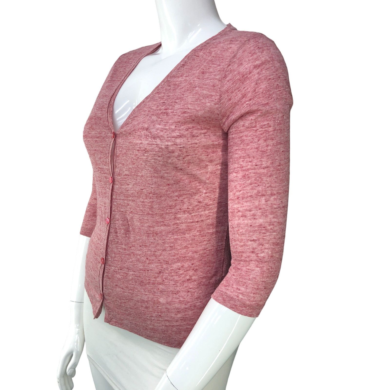 MAJESTIC FILATURES Majestic Filatures Size 3 US M Cardigan Linen V Neck Size M / US 6-8 / IT 42-44 - 4 Thumbnail