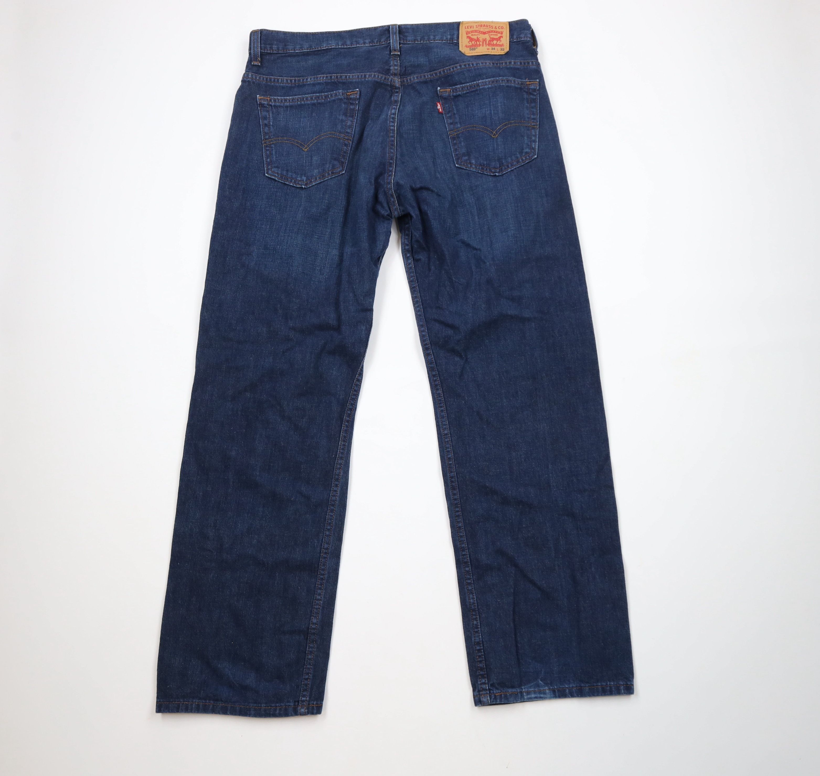 Levi's × Vintage Vintage Y2K Levis 569 Loose Fit Wide Leg Denim Jeans Blue Size US 34 / EU 50 - 10 Thumbnail