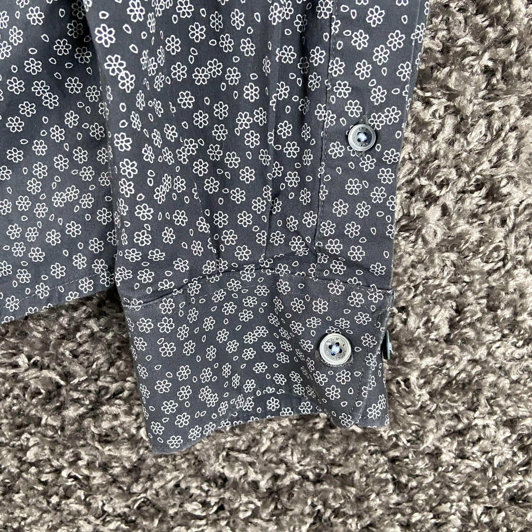 Denime DENIM & FLOWER Floral Button-Up Shirt Mens L Multicolor Denim Short Sleeve Size US 33 - 3 Thumbnail