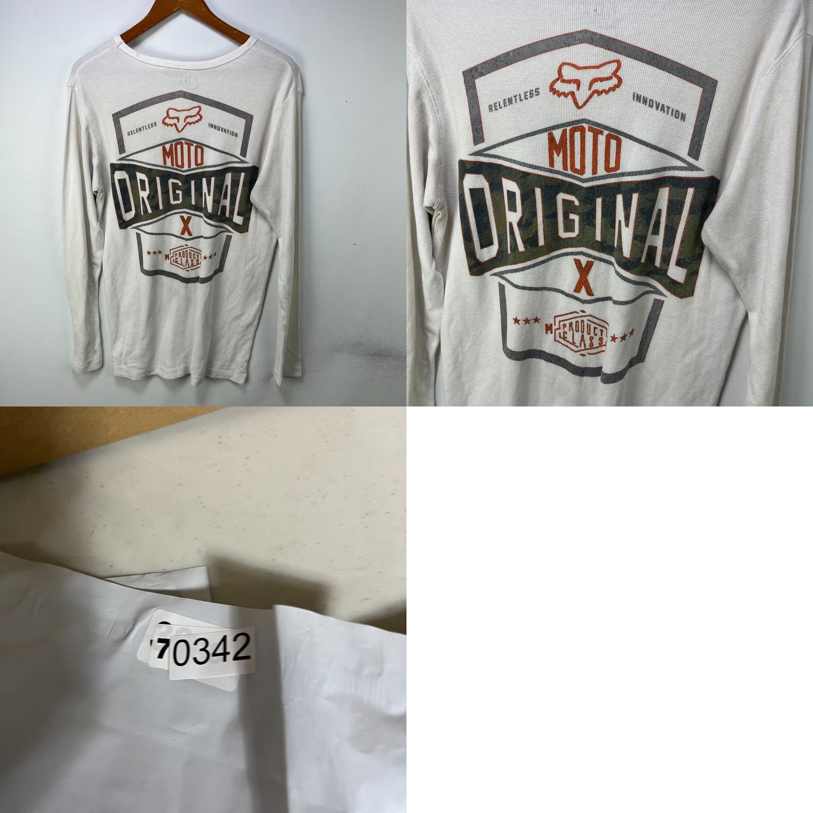 Vintage VINTAGE Fox Shirt Mens L White Thermal Racing Long Sleeve Size US L / EU 52-54 / 3 - 8 Thumbnail