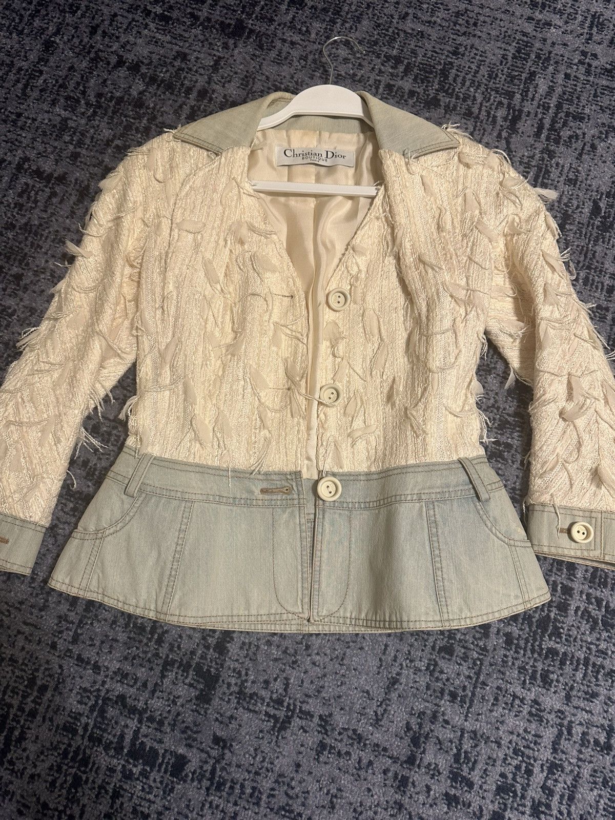 Dior Dior vintage rare blazer with denim and tweed Size S / US 4 / IT 40 - 1 Thumbnail