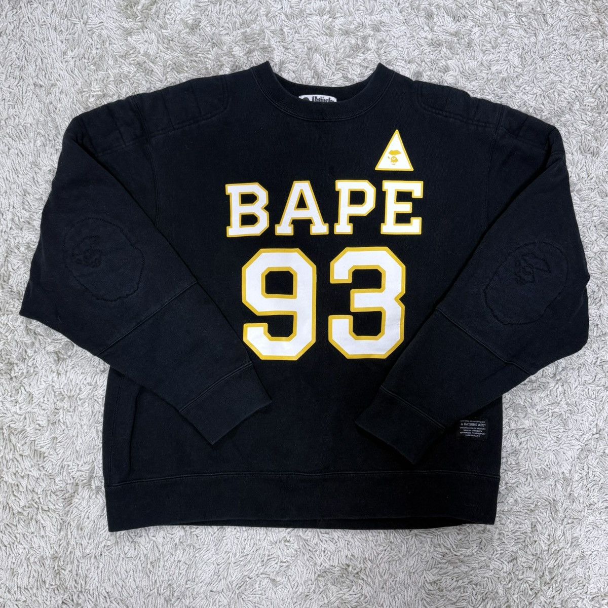 Bape BAPE “93” Black Crewneck Sweatshirt Yellow/White Print M Size US M / EU 48-50 / 2 - 1 Thumbnail