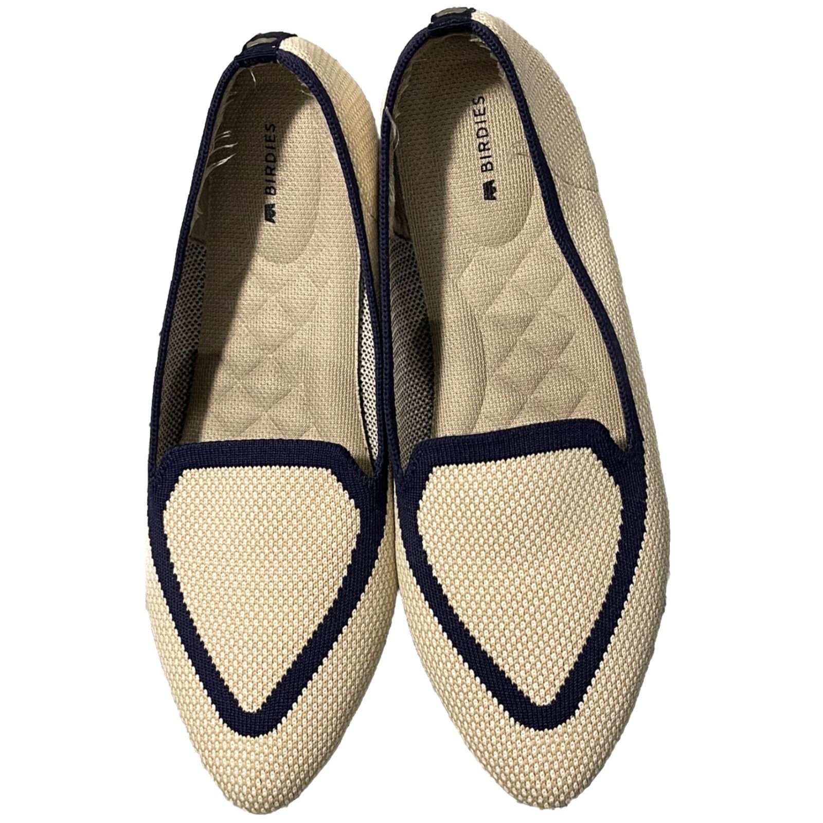 Vintage Birdies Flat Loafers The Blackbird Eggshell/Navy Piping Knit Flat Women Size 9 Size US 9 / IT 39 - 5 Thumbnail