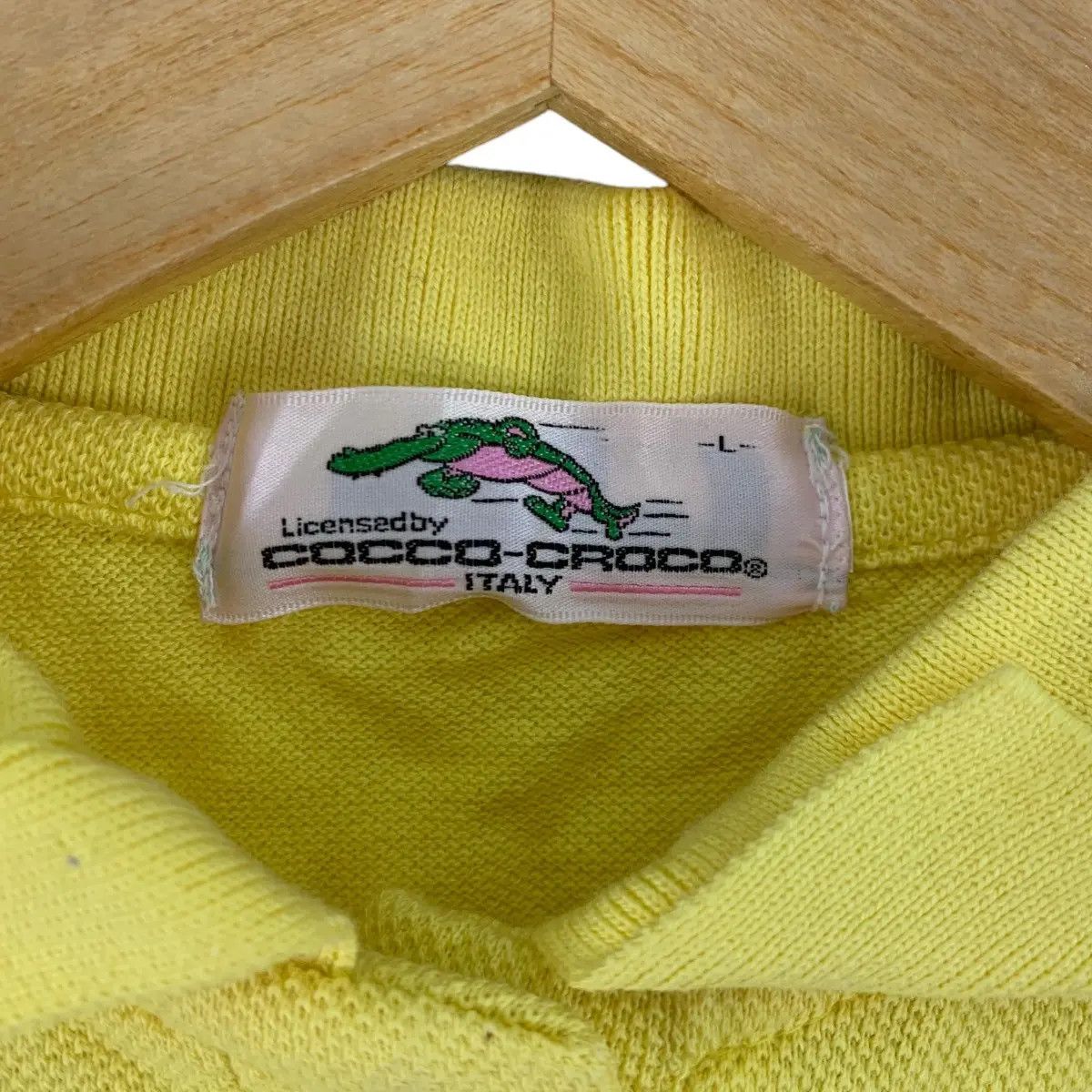 Vintage Vintage 90’ COCCO CROCO ITALY Yellow Polo Tee Shirt Size US L / EU 52-54 / 3 - 5 Thumbnail