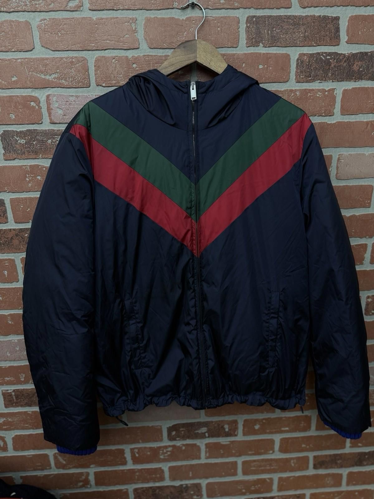 Gucci Gucci Men’s Color Block Puffer Jacket Size (52) Navy Blue Size US L / EU 52-54 / 3 - 1 Thumbnail