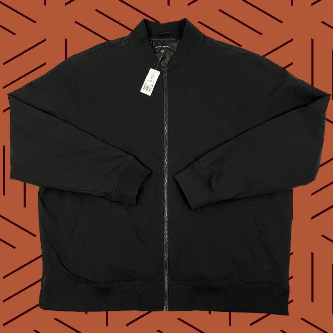 Banana Republic Banana Republic Bomber Jacket Mens 2XL Black Water Resistant Full Zip Lined NEW Size US XXL / EU 58 / 5 - 1 Thumbnail