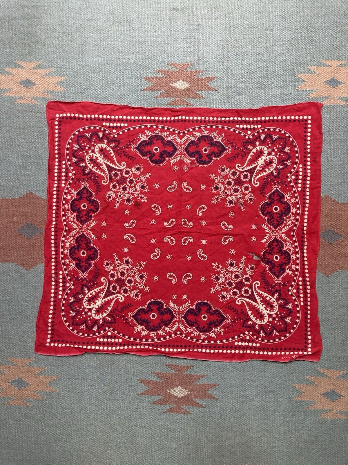 elephant bandana trunk down handkerchief dots selvedge cowbo