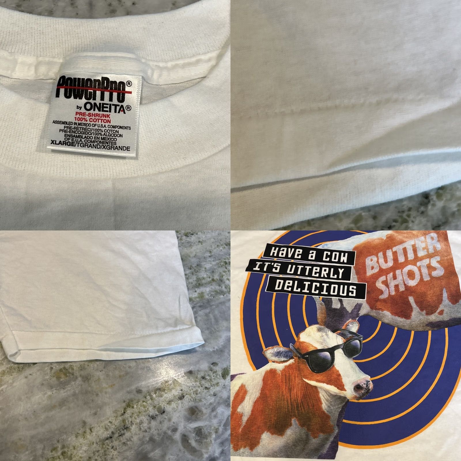 Vintage VINTAGE Dekuyper Graphic T Shirt Men XL Have A Cow Butter Shots Single Stitch Oneita White Cotton Crew Neck Short Sleeve Alcohol Cows Mens Size US XL / EU 56 / 4 - 8 Thumbnail