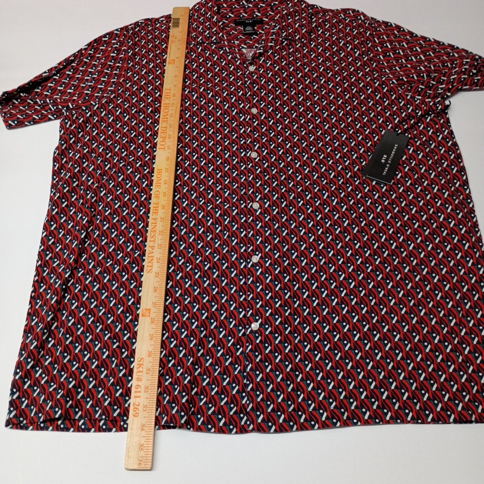 Other Men's Shaquille O'neal Linen Blend Geometric Shirt Size 2XLT Size US XXL / EU 58 / 5 - 5 Thumbnail
