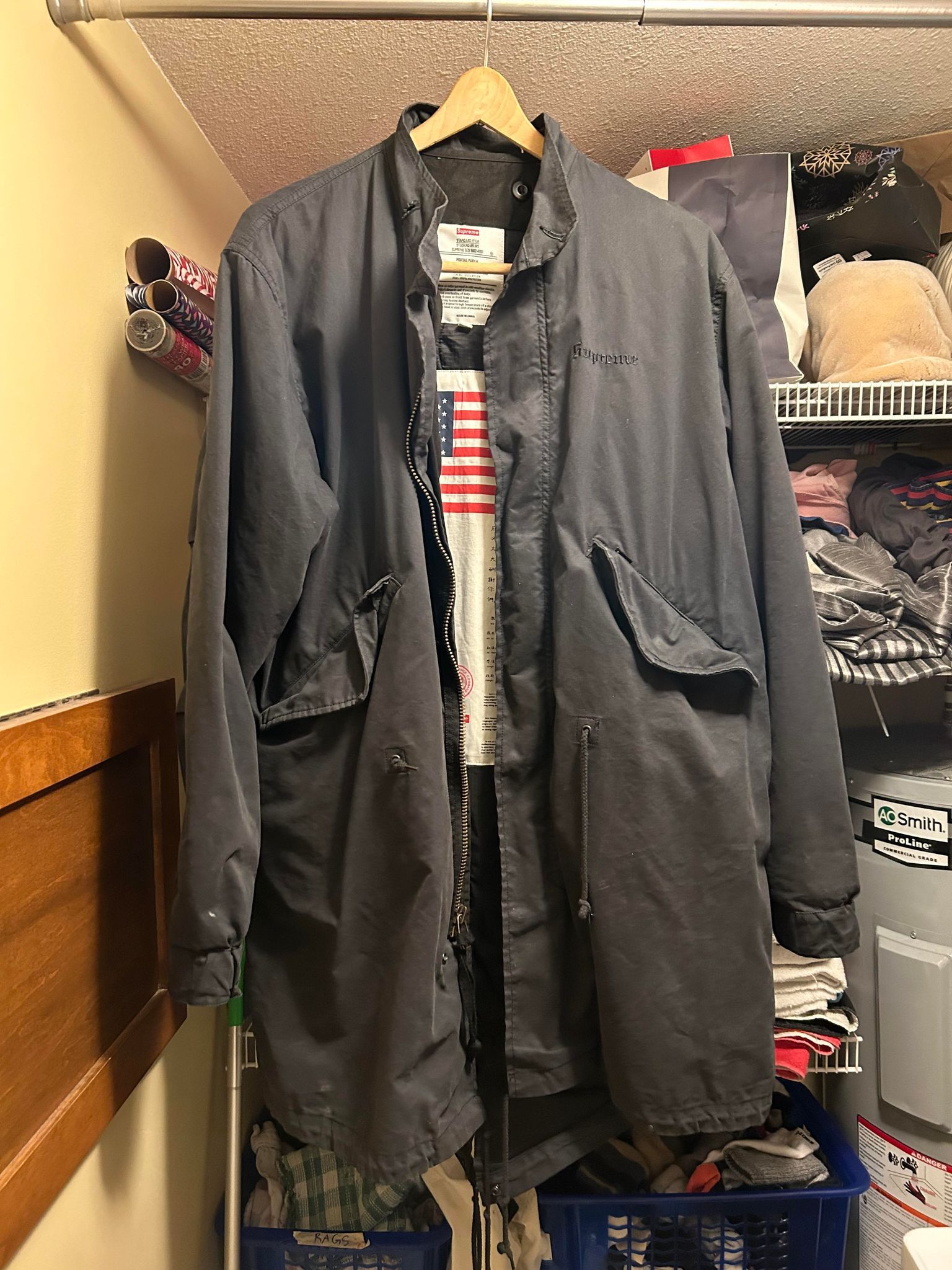 image of Supreme Akira F/w 2017 Fishtail Parka Medium in Black, Men's