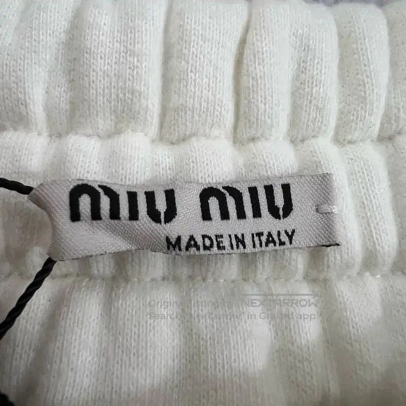 Miu Miu Miu Miu Summer White Logo Cotton Shorts . Size 28" / US 6 / IT 42 - 3 Thumbnail
