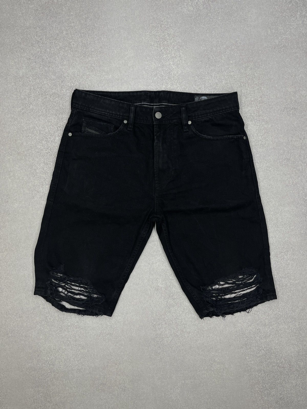 Diesel Mens Diesel Thoshorts With Holes Black Shorts Avant Garde Size US 30 / EU 46 - 6 Thumbnail